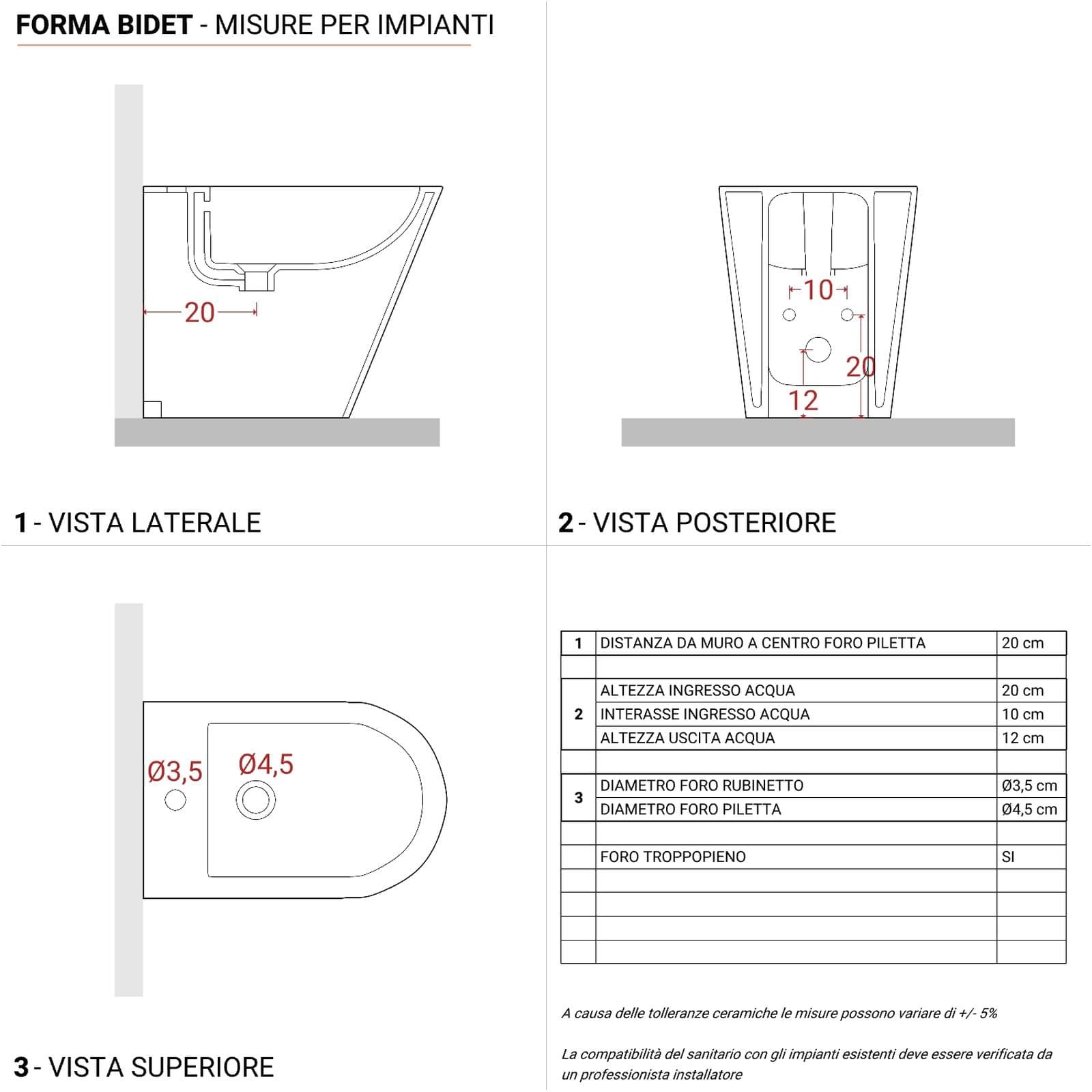 Sanitari a terra filomuro senza brida Forma di Azzurra ceramica sedile slim bianco lucido