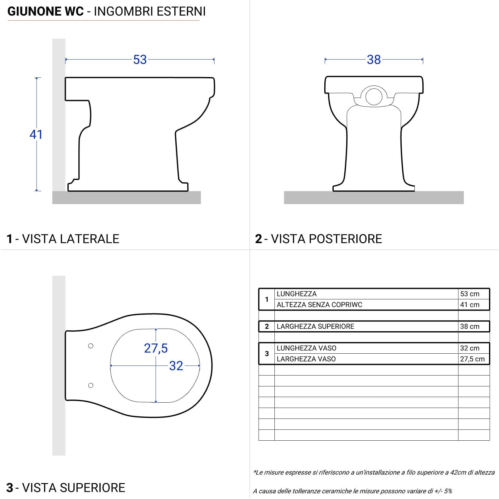 Sanitari Azzurra Giunone in ceramica completi di wc con scarico a terra