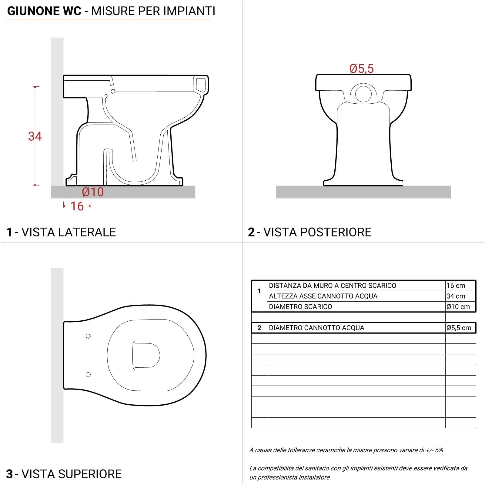 Sanitari Azzurra Giunone in ceramica completi di wc con scarico a terra