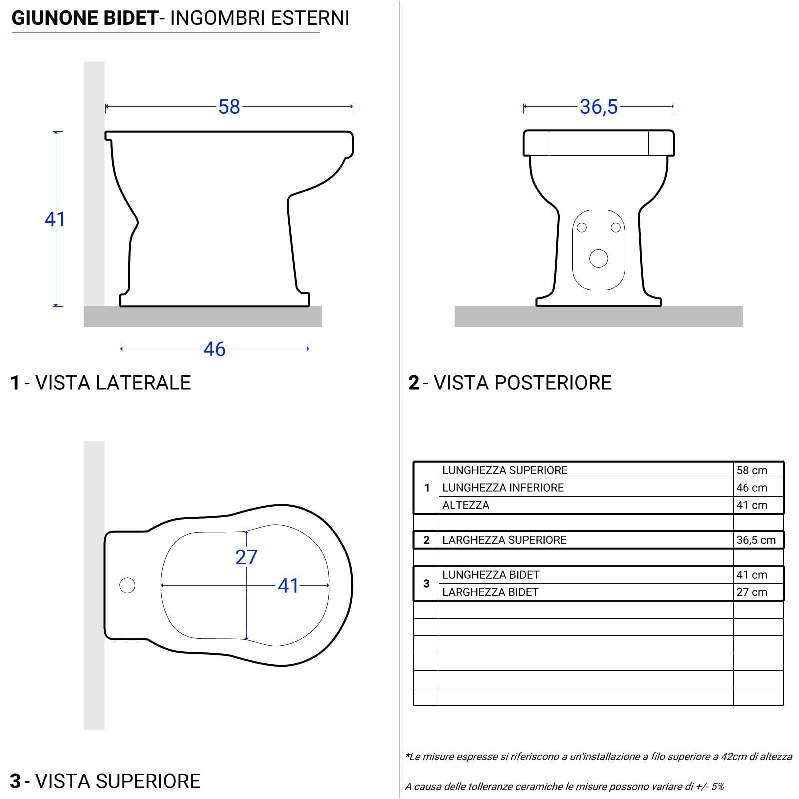 Sanitari Azzurra Giunone in ceramica completi di wc con scarico a terra