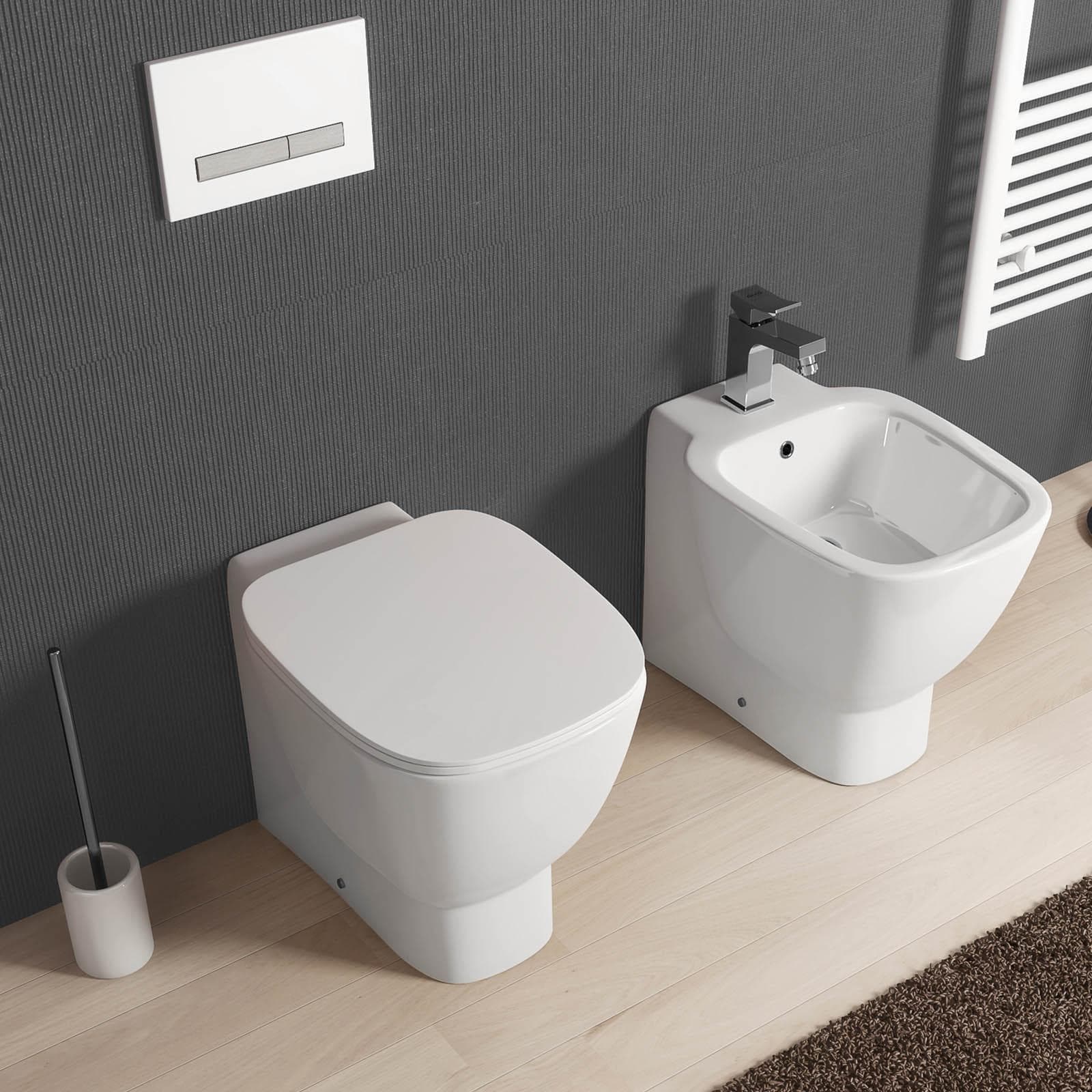 Sanitari filo muro ceramica completi di sedile antiurto soft-close - Kumo