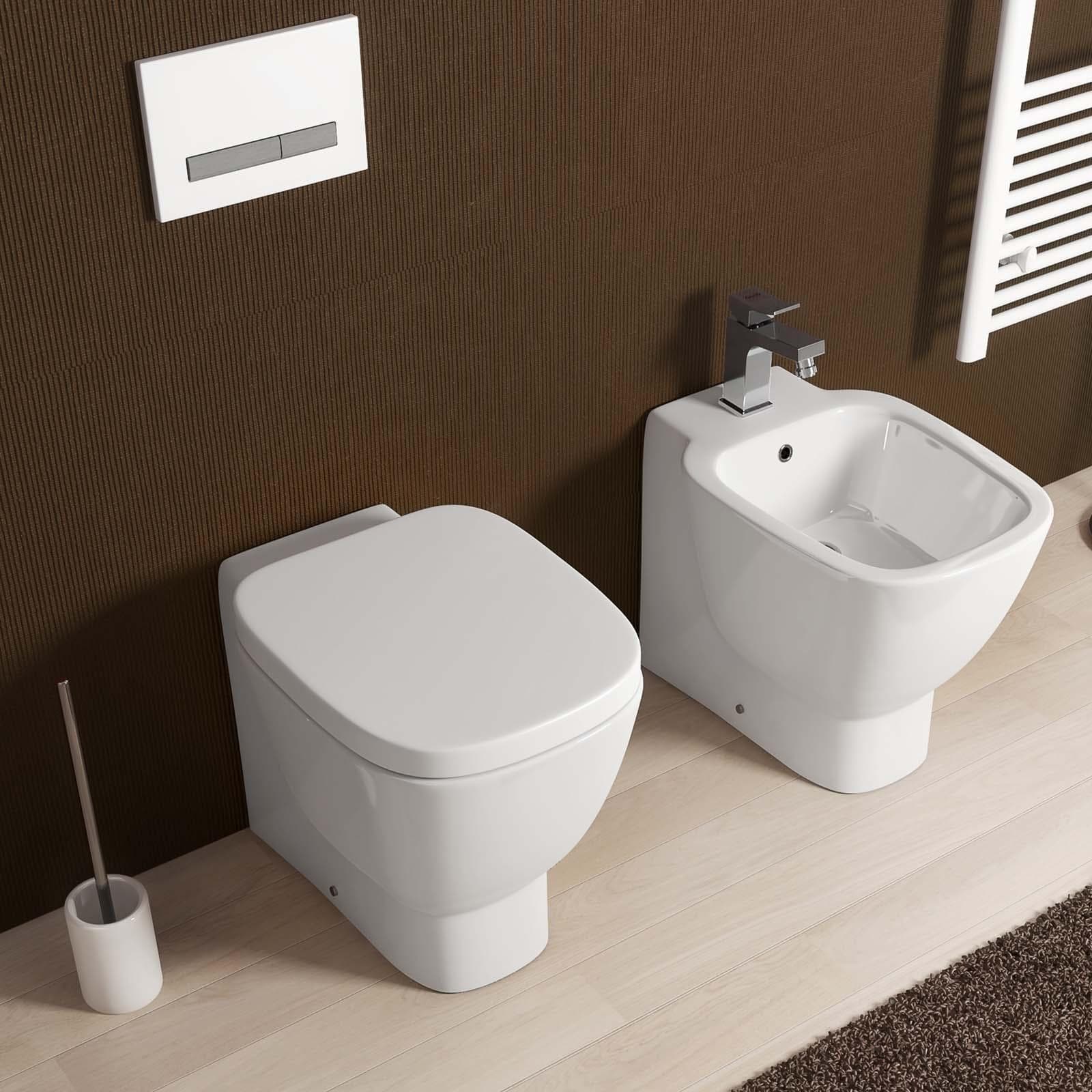 Sanitari filo parete design squadrato moderno in ceramica - Kumo