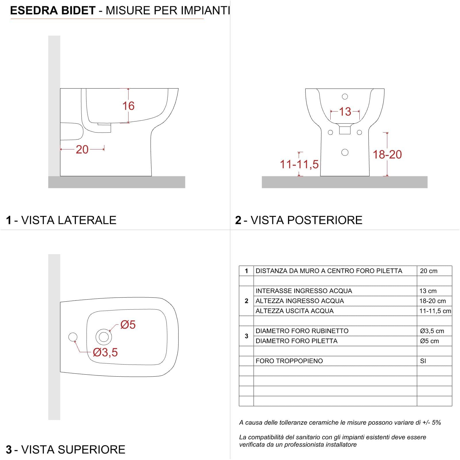 Sanitari filomuro in ceramica con scarico traslato - Esedra di Ideal Standard