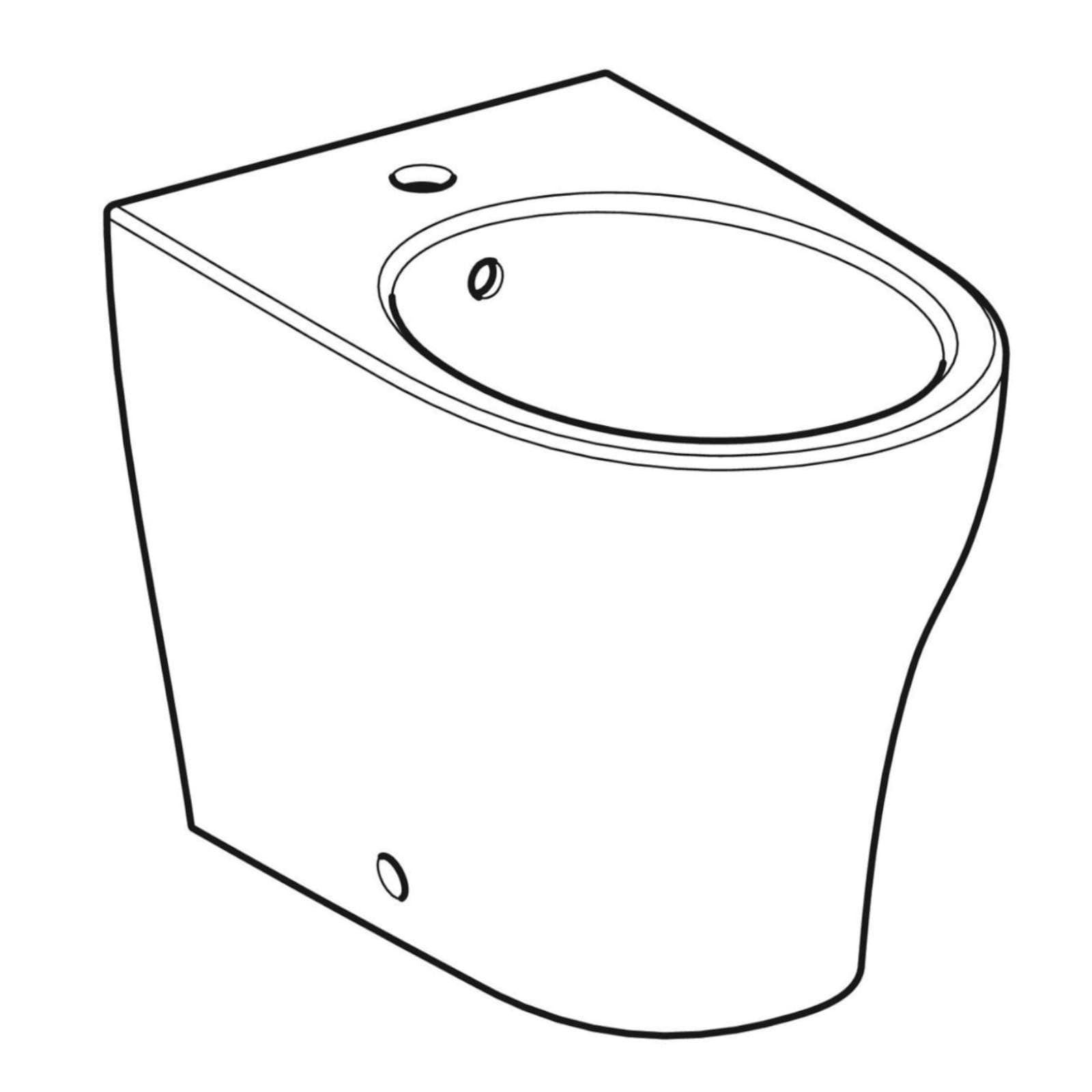 Sanitari filomuro in ceramica con sedile bianco Serie Selnova Premium - Geberit
