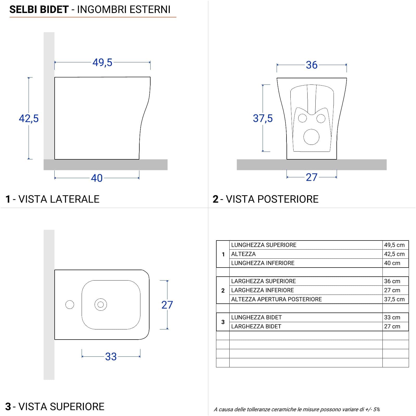 Sanitari filomuro in ceramica rimless con sedile softclose - Selbi