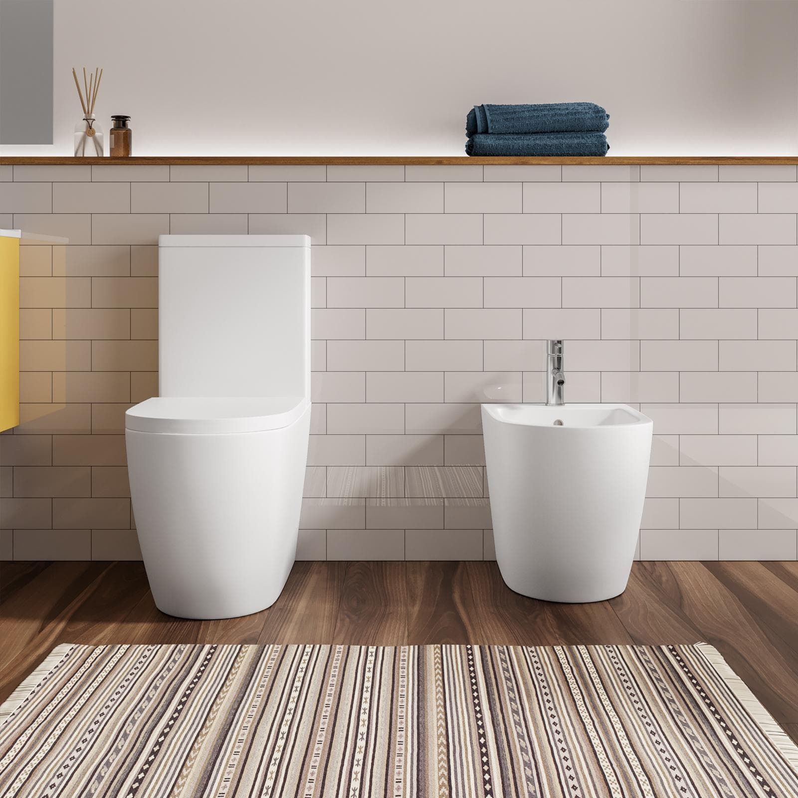 Sanitari filomuro monoblocco con copriwc softclose - Volga