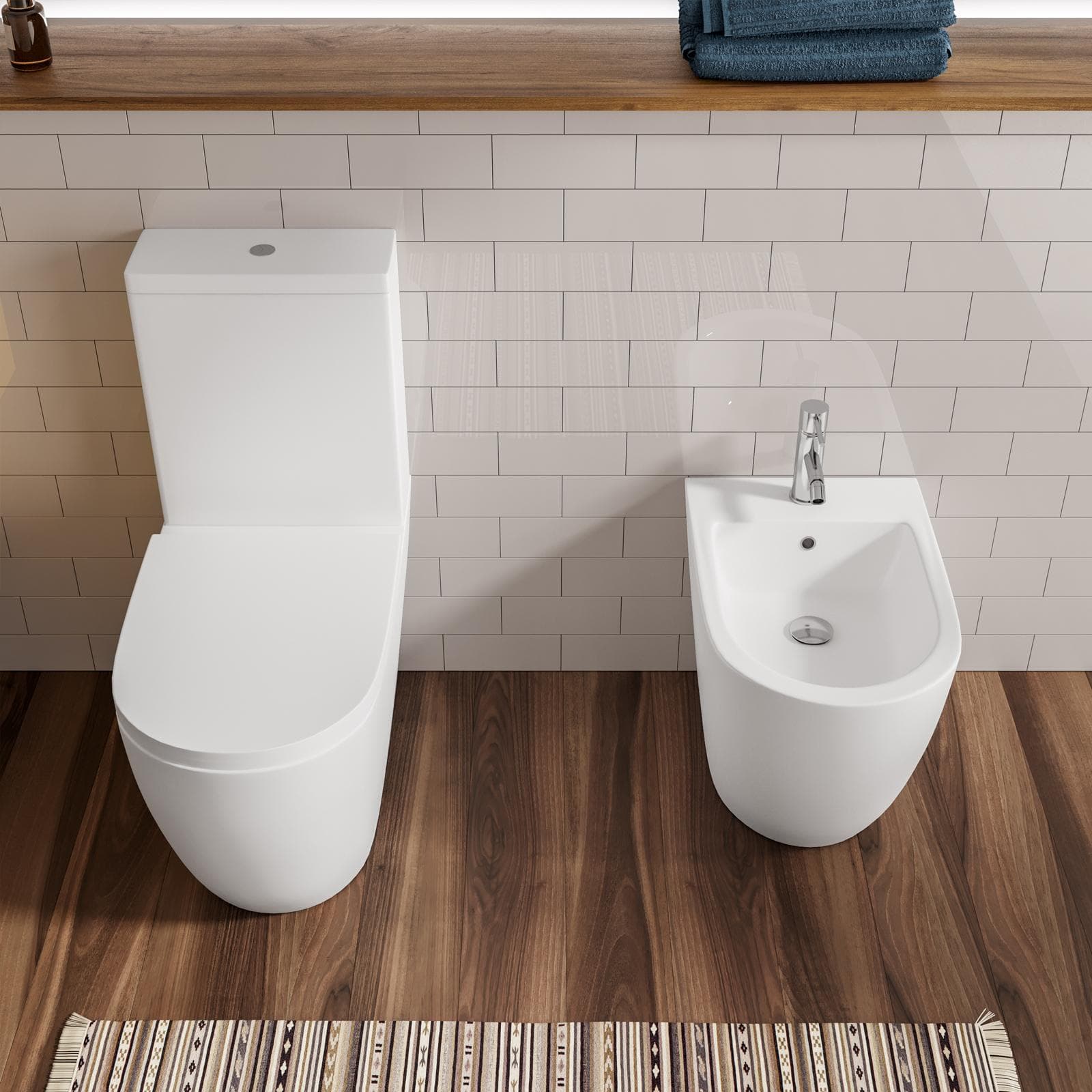 Sanitari filomuro monoblocco con copriwc softclose - Volga