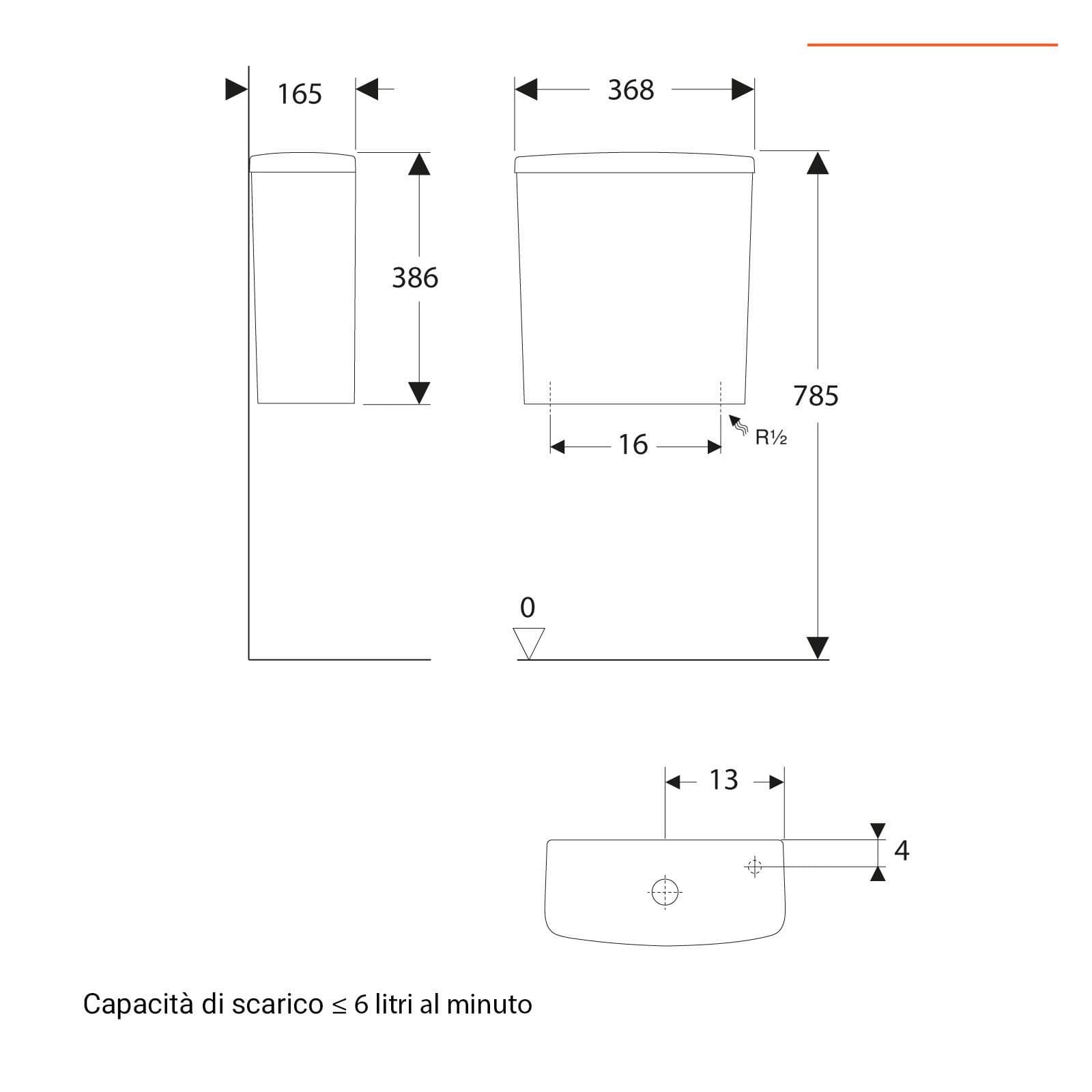 Sanitari monoblocco a cacciata rimfree allaccio inferiore Serie Selnova - Geberit