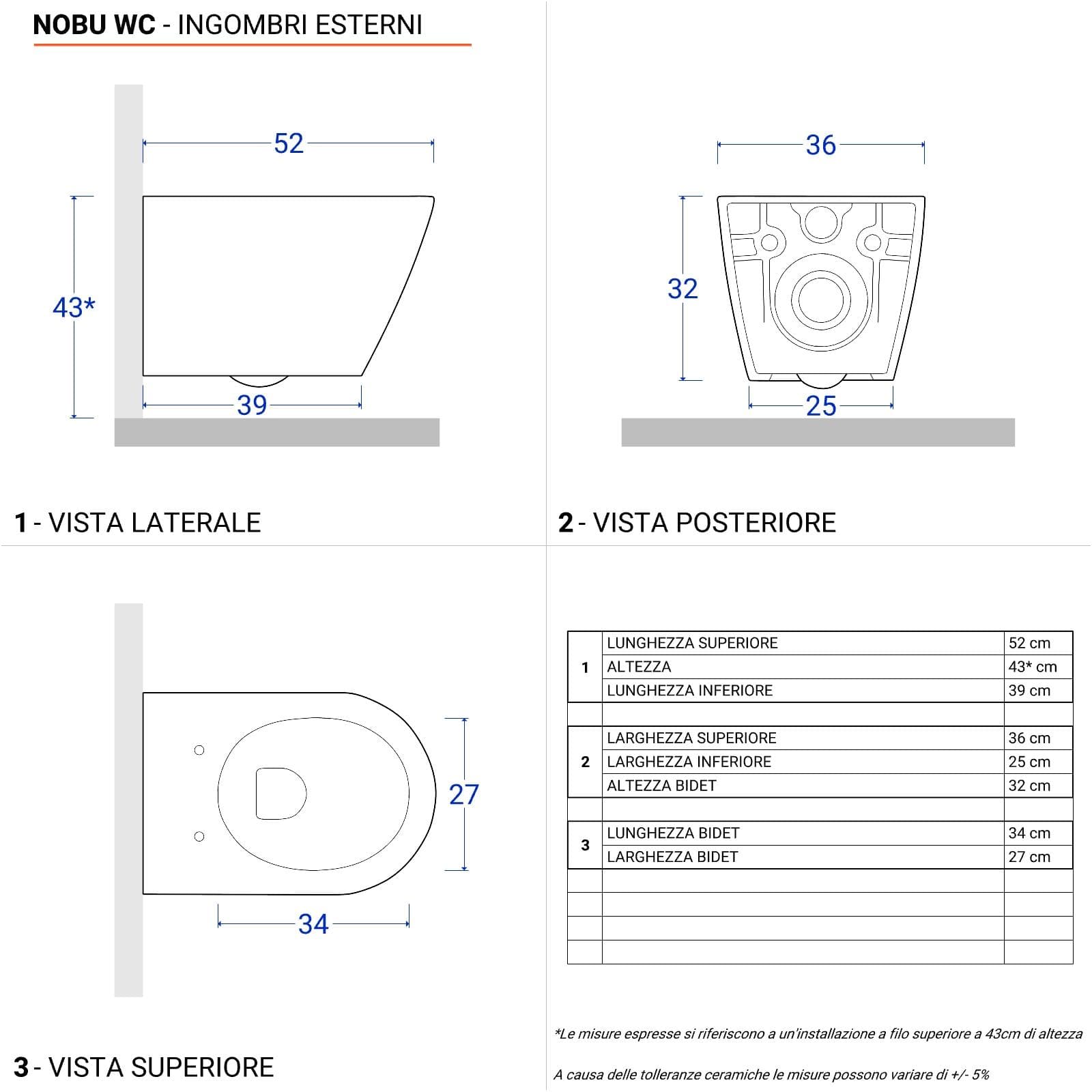 Sanitari rimless sospesi grigio opaco matt con copriwc softclose ultraslim - Nobu