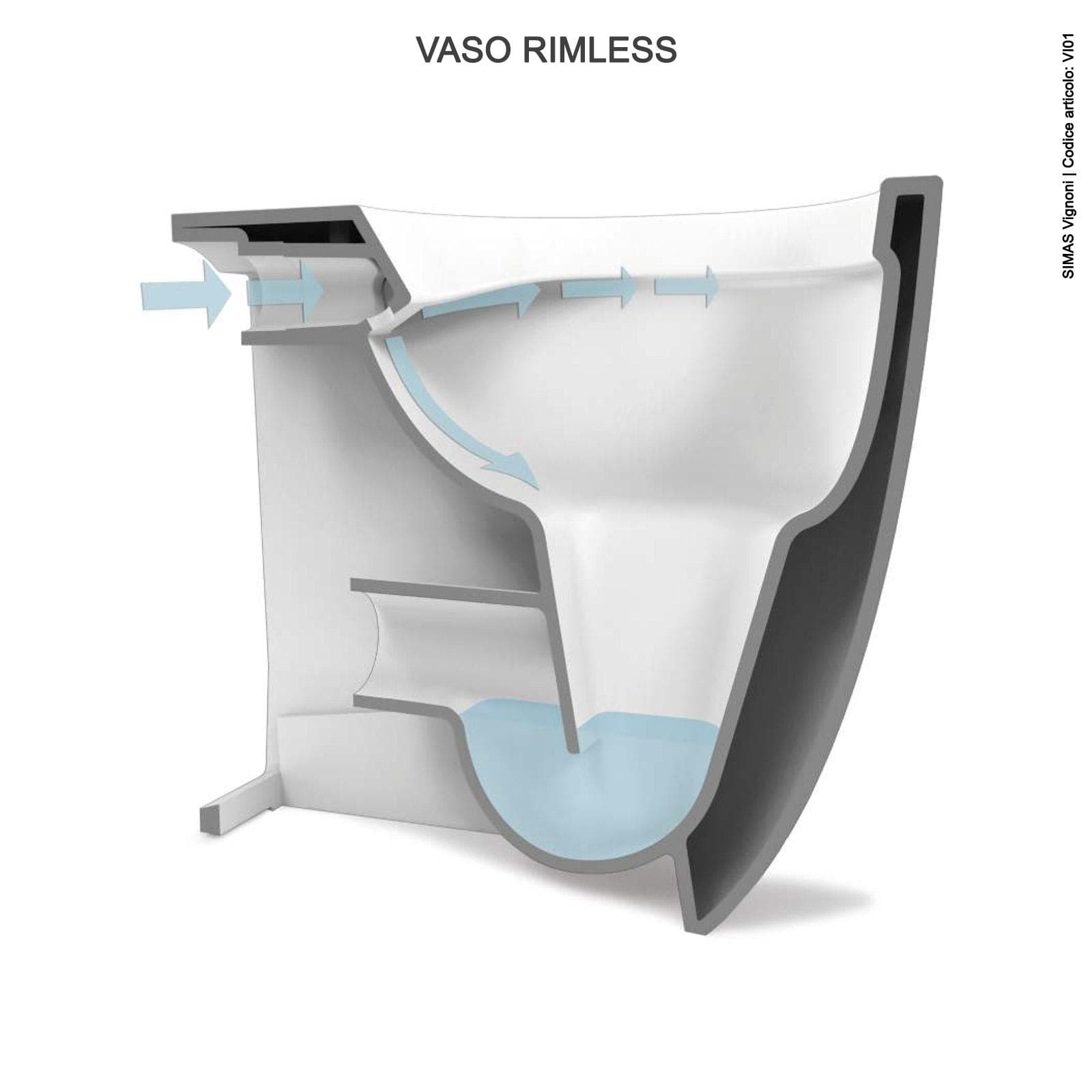 Sanitari filomuro bidet + wc traslato + sedile 56 cm color bianco opaco - Vignoni di Simas