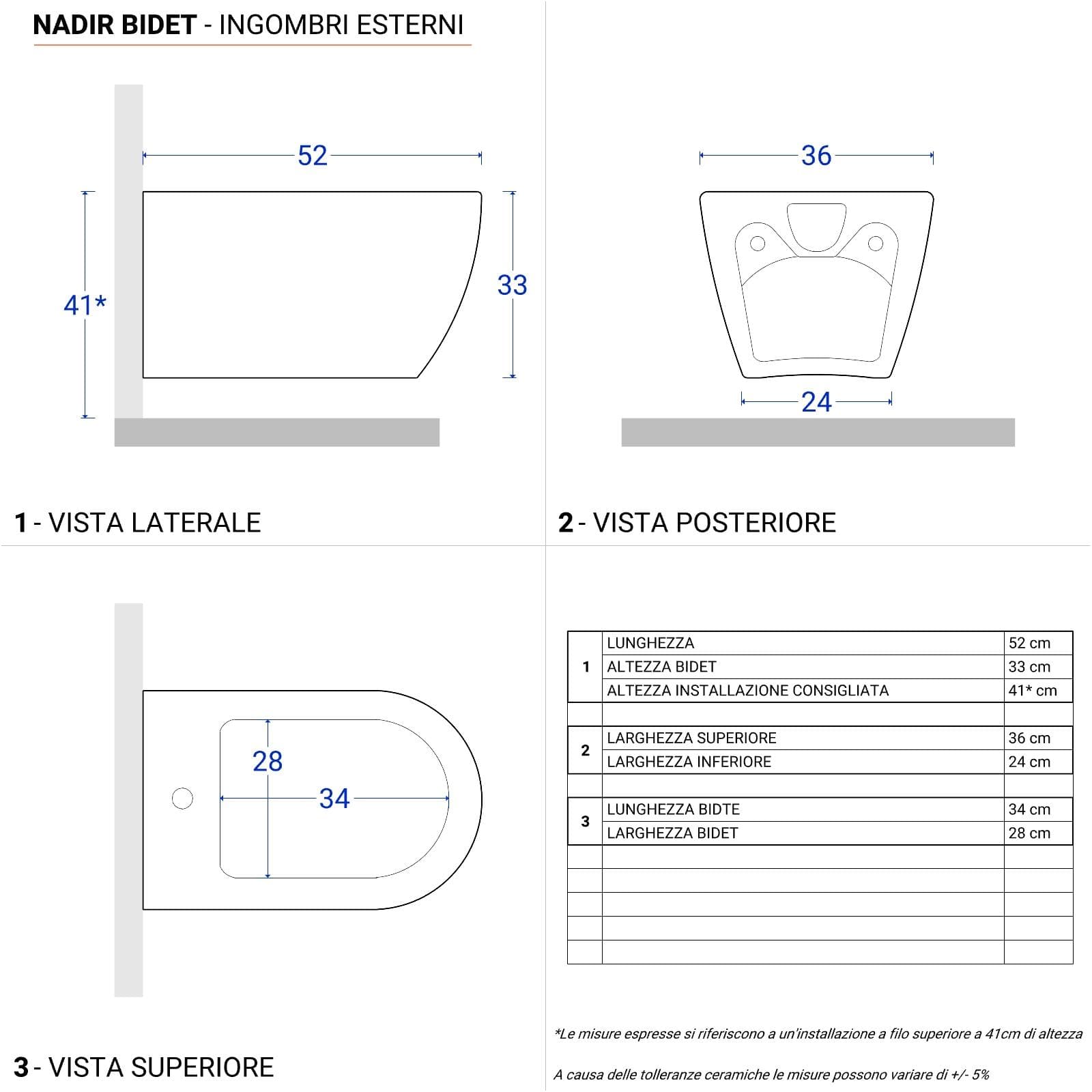 Sanitari sospesi bianco opaco a risparmio idrico con sedile softclose - Nadir