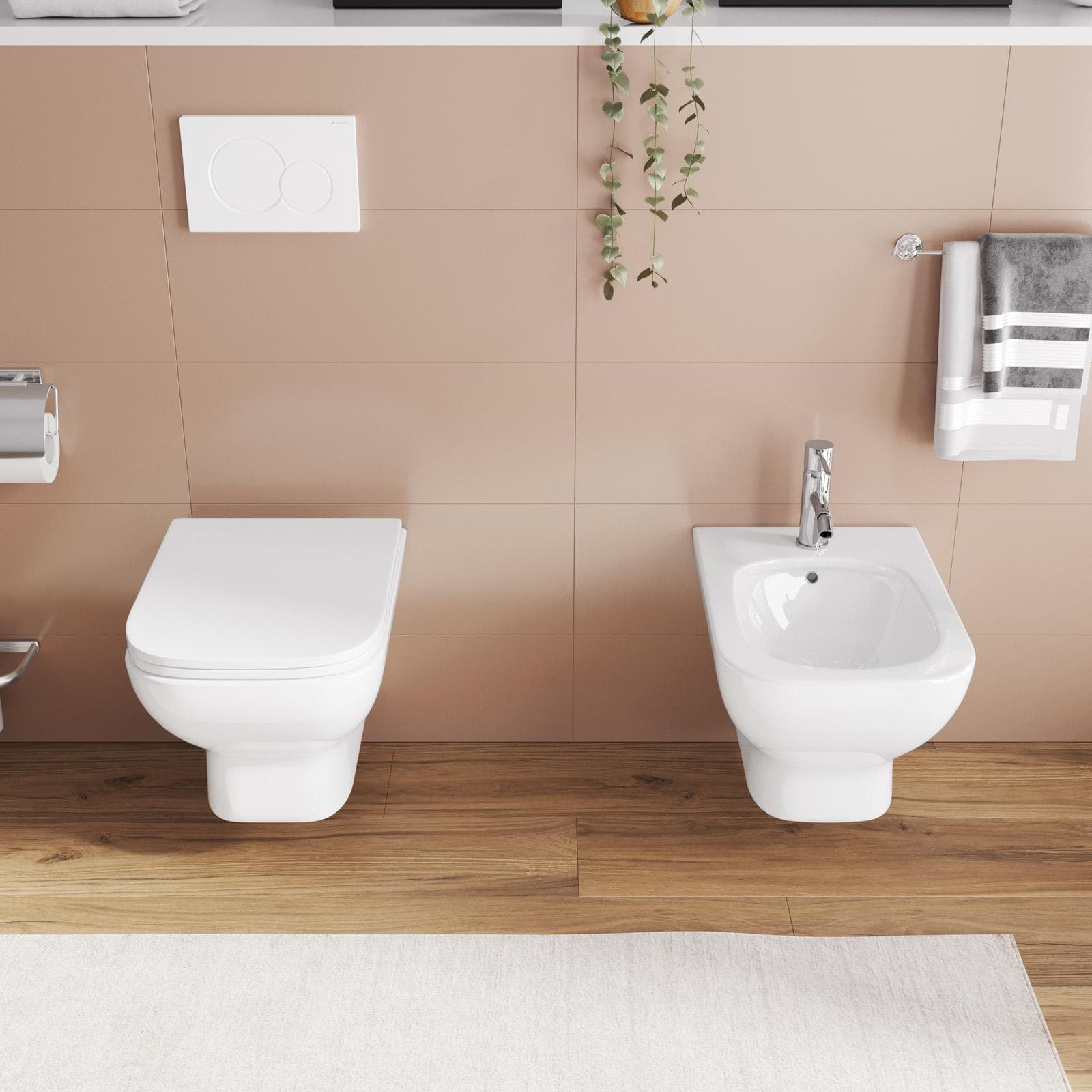 Sanitari sospesi e sedile softclose bianco - Malen