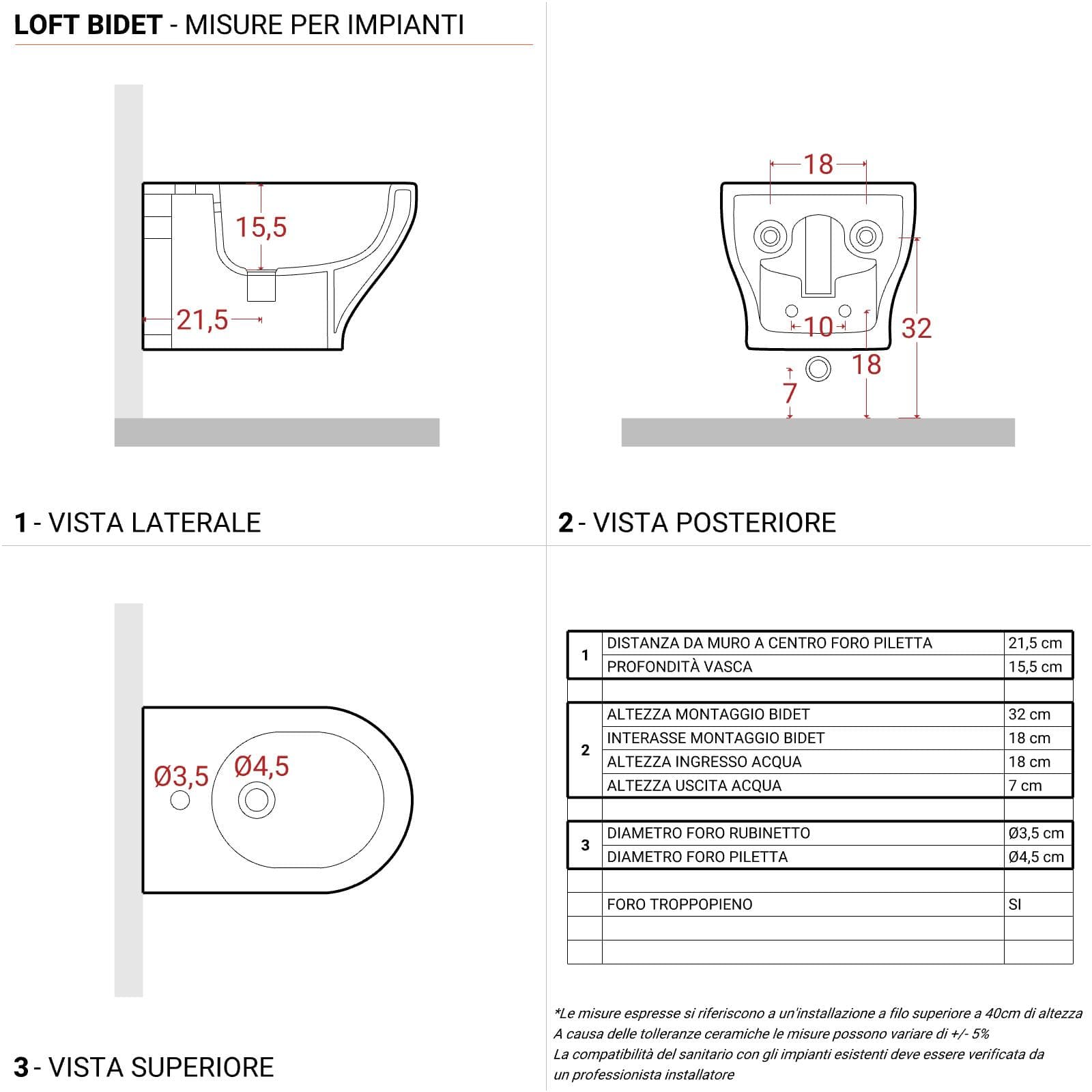 Sanitari sospesi in ceramica bianca con sedile copriwc slim