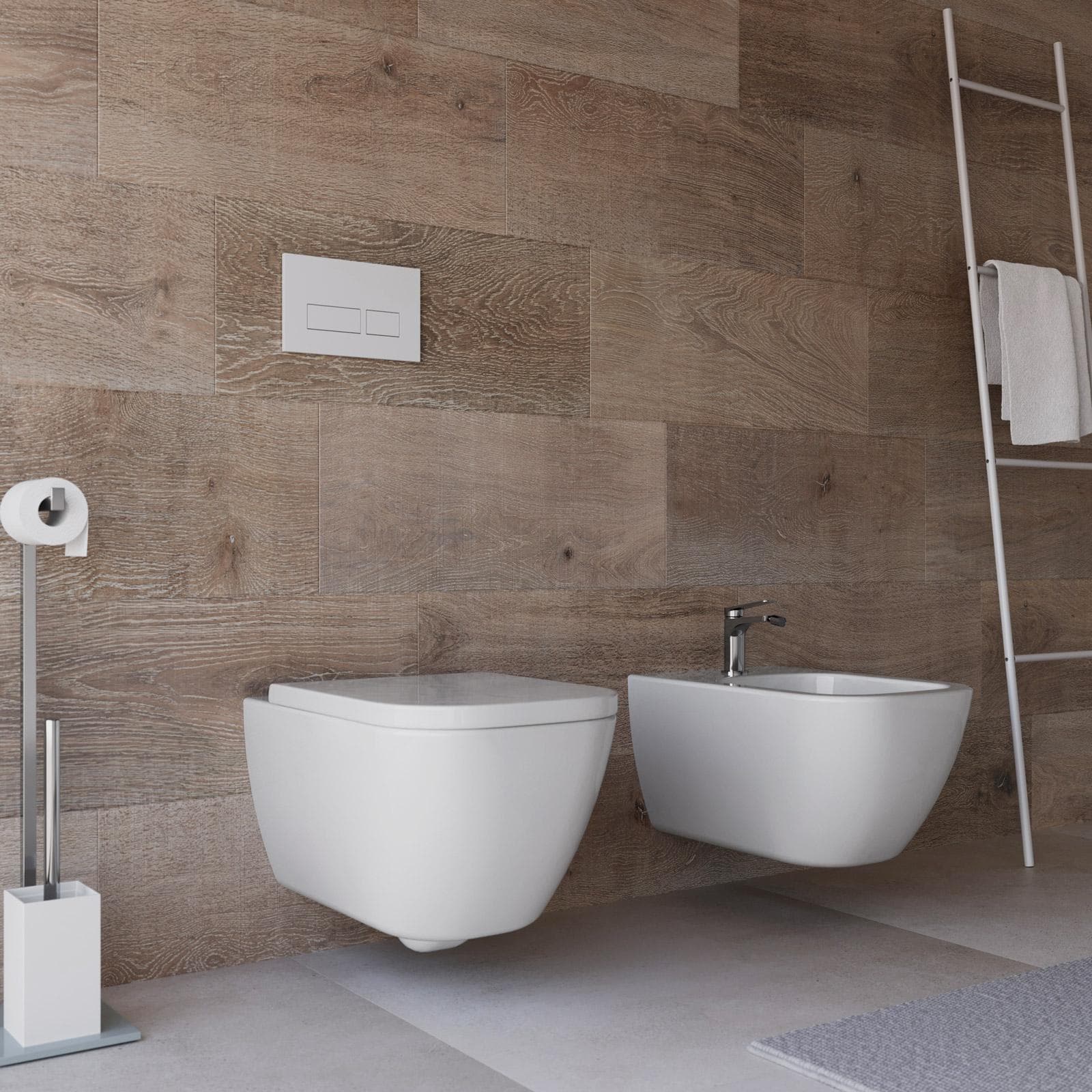 Sanitari sospesi in ceramica con sedile avvolgente soft-close bianco - Kira Evo