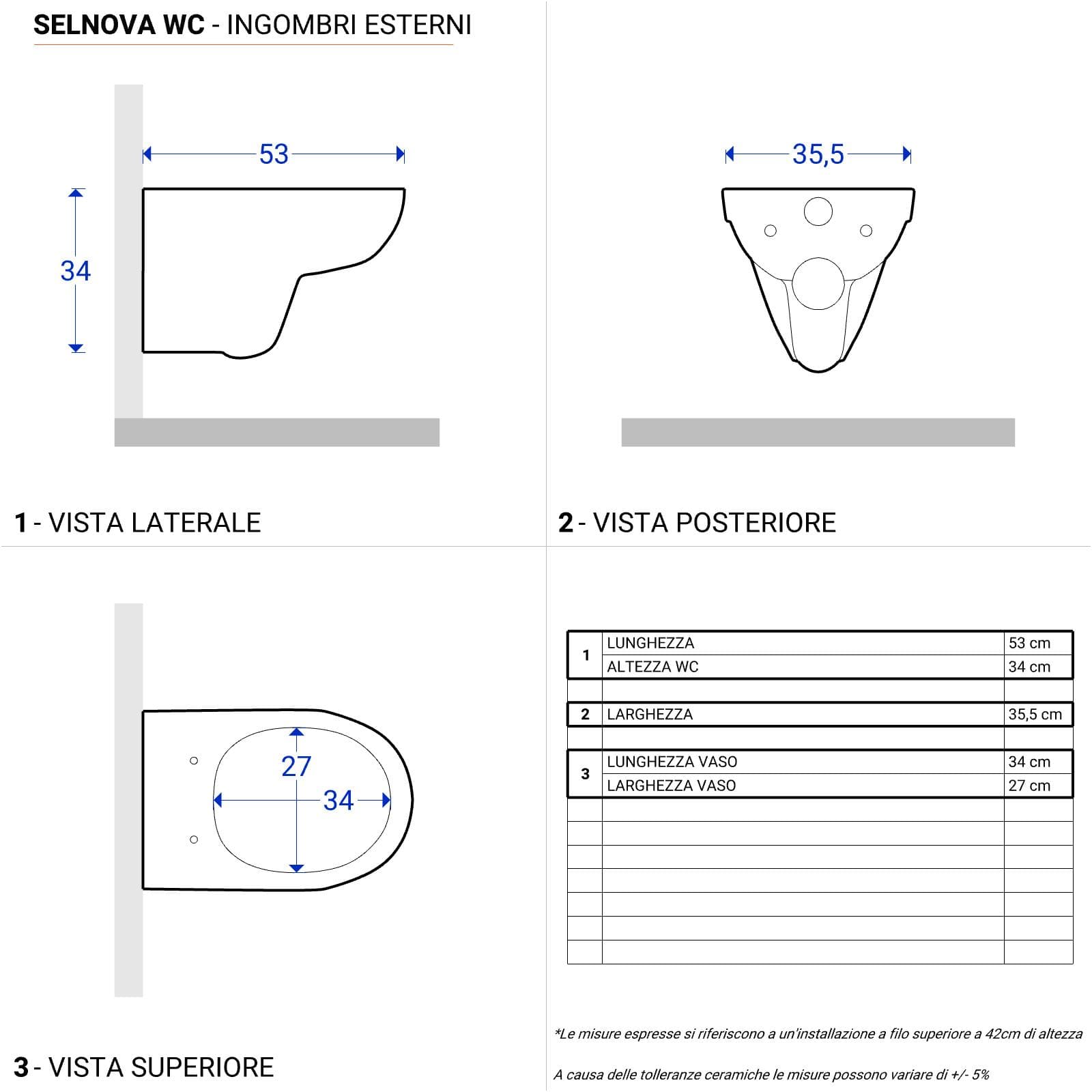 Sanitari sospesi in ceramica Serie Selnova - Geberit