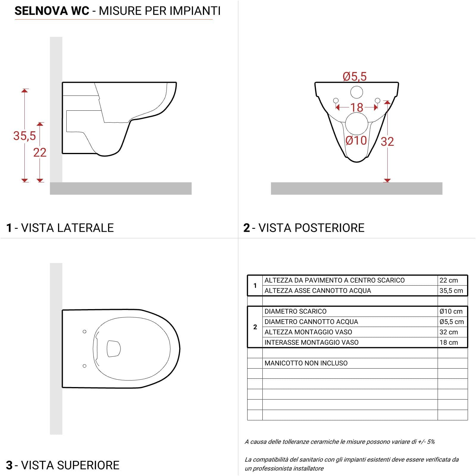 Sanitari sospesi in ceramica Serie Selnova - Geberit