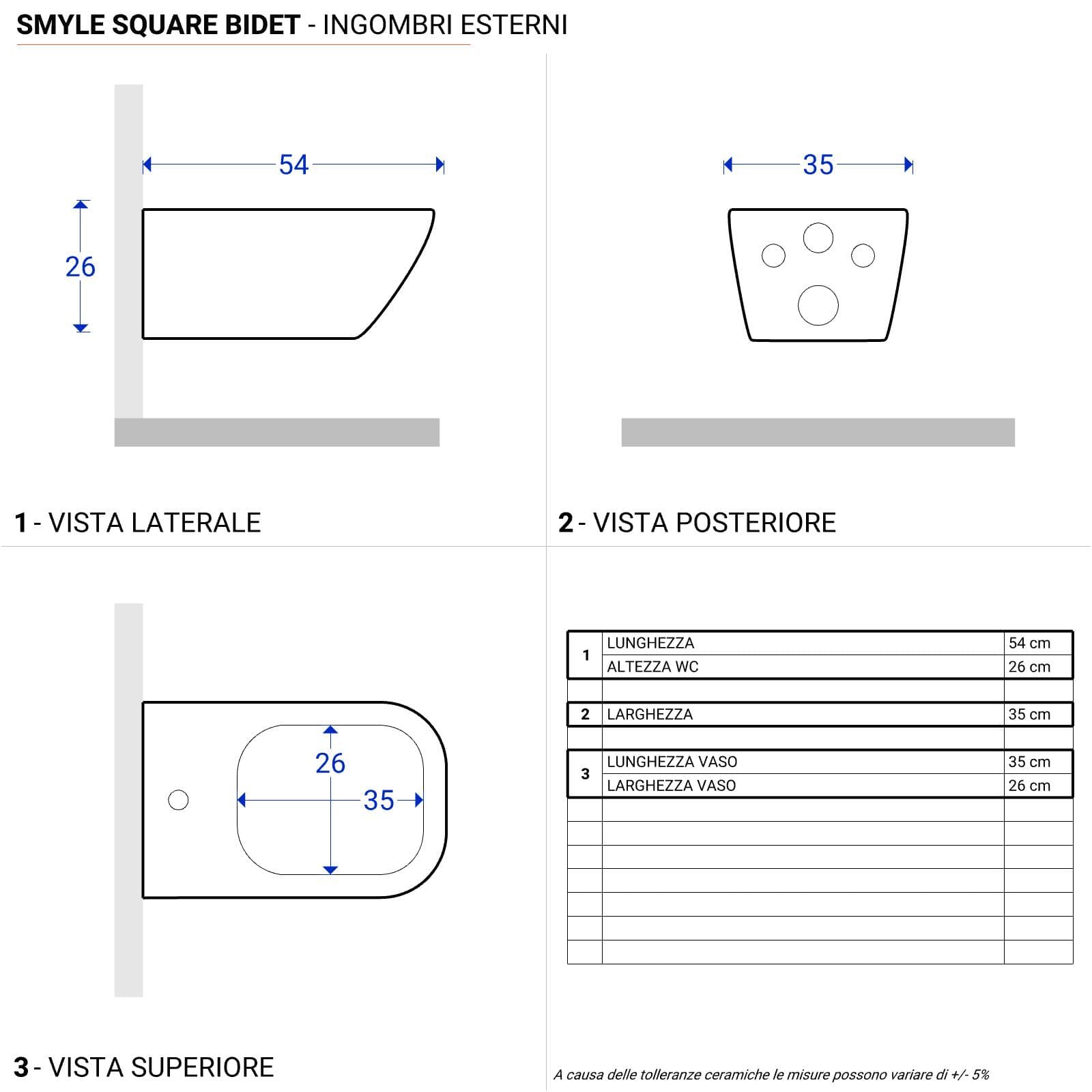 Sanitari sospesi rimfree sedile Soft Close Serie Smyle Square - Geberit