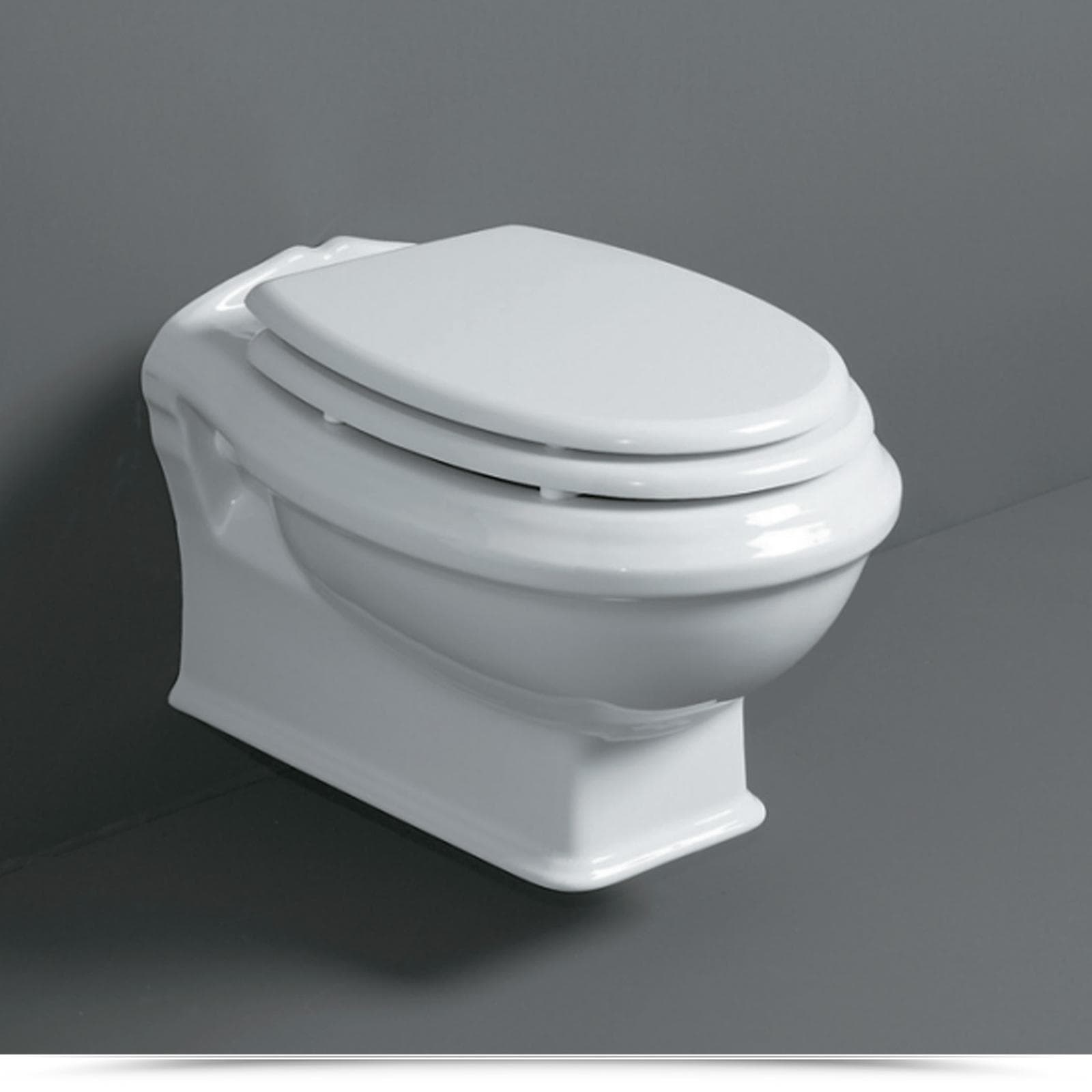 Sanitari sospesi gusto classico retrò con sedile in legno di noce - Arcade di Simas