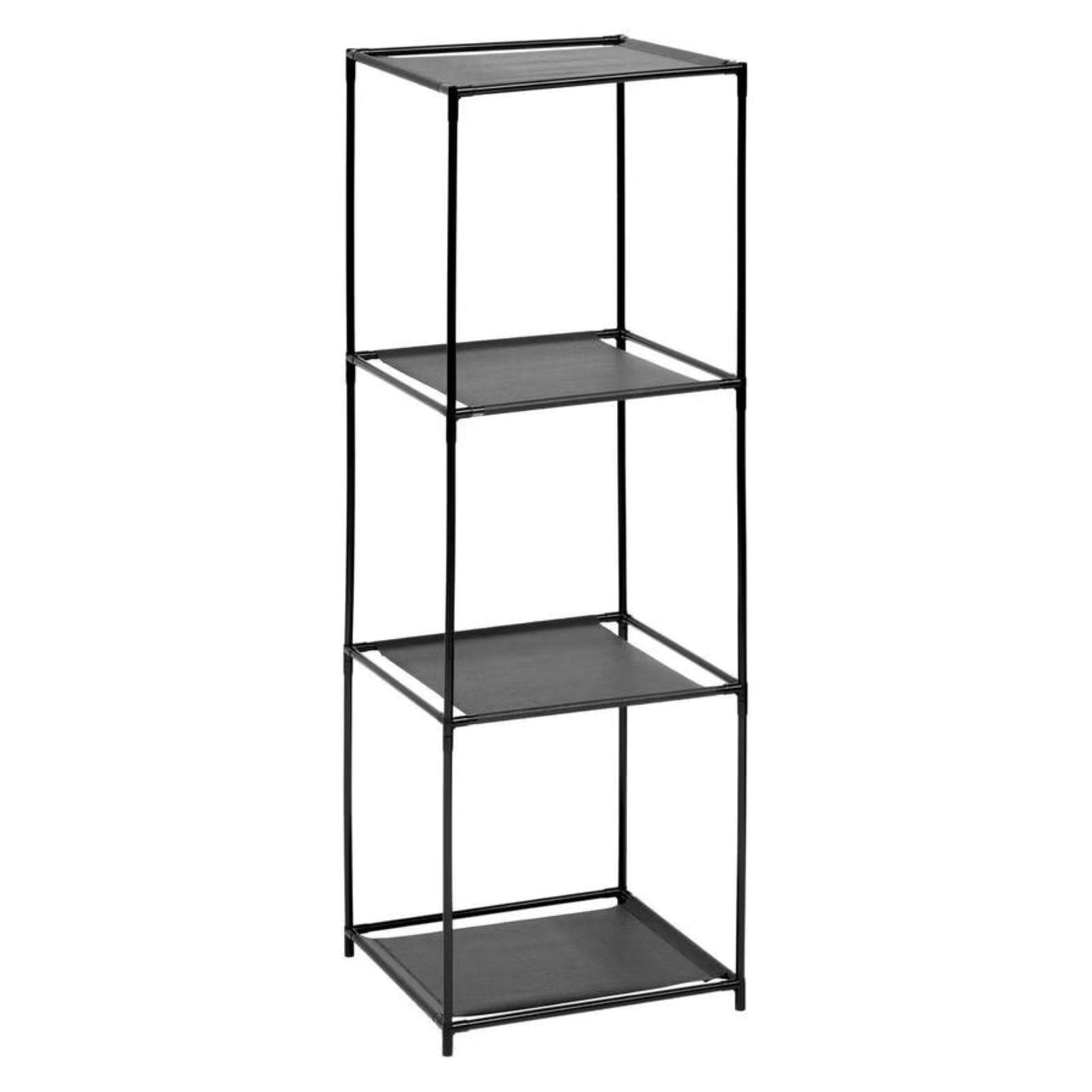 Scaffale 34x99h cm in acciaio nero con 3 cassetti in tessuto