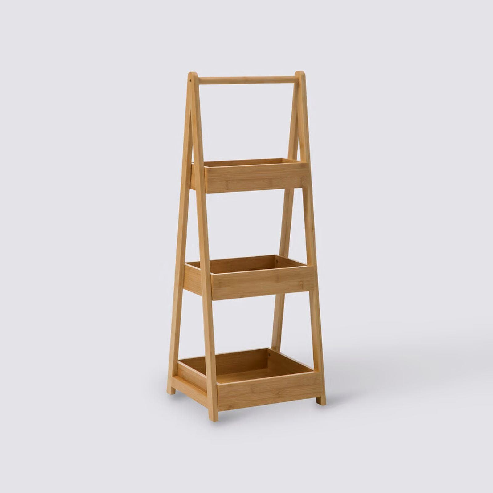 Scaffale da bagno 78h cm in legno di bambù con 3 ripiani