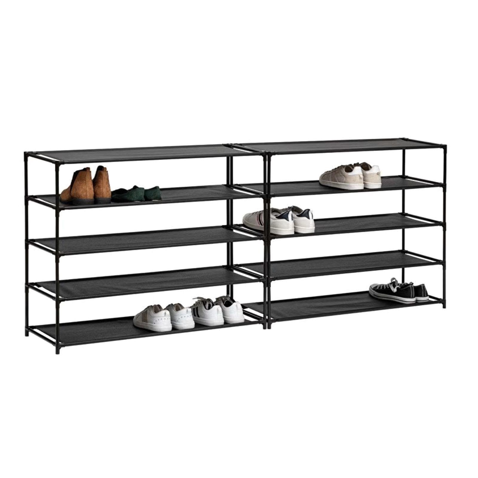 Scaffale portascarpe 160h cm reversibile con 10 ripiani in tessuto