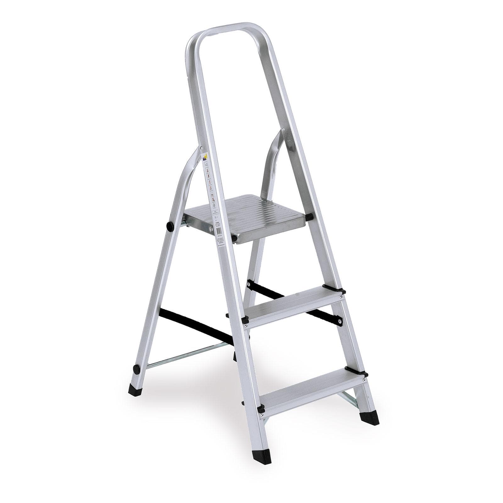Scala domestica con 3 gradini antiscivolo fascia antidivaricamento e gancio di sicurezza
