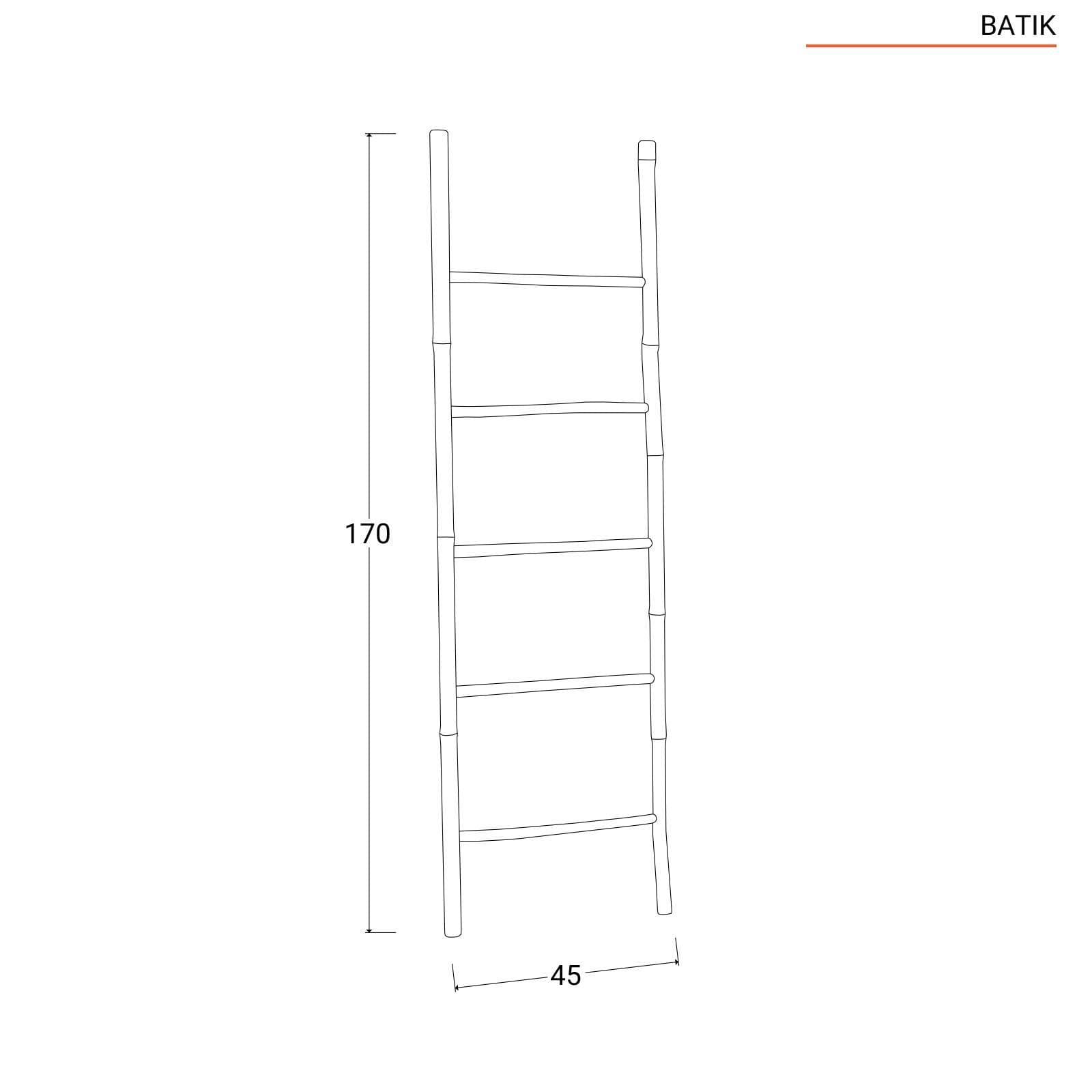 Scala porta salviette da parete in bambù 170h cm