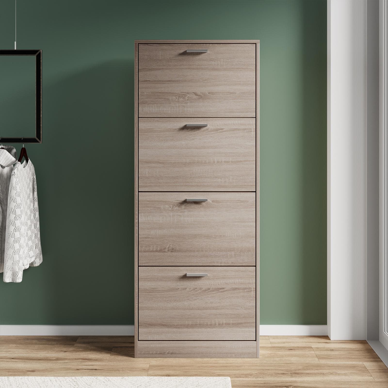 Scarpiera 60x153h cm rovere con 4 ante a ribalta - Sonic