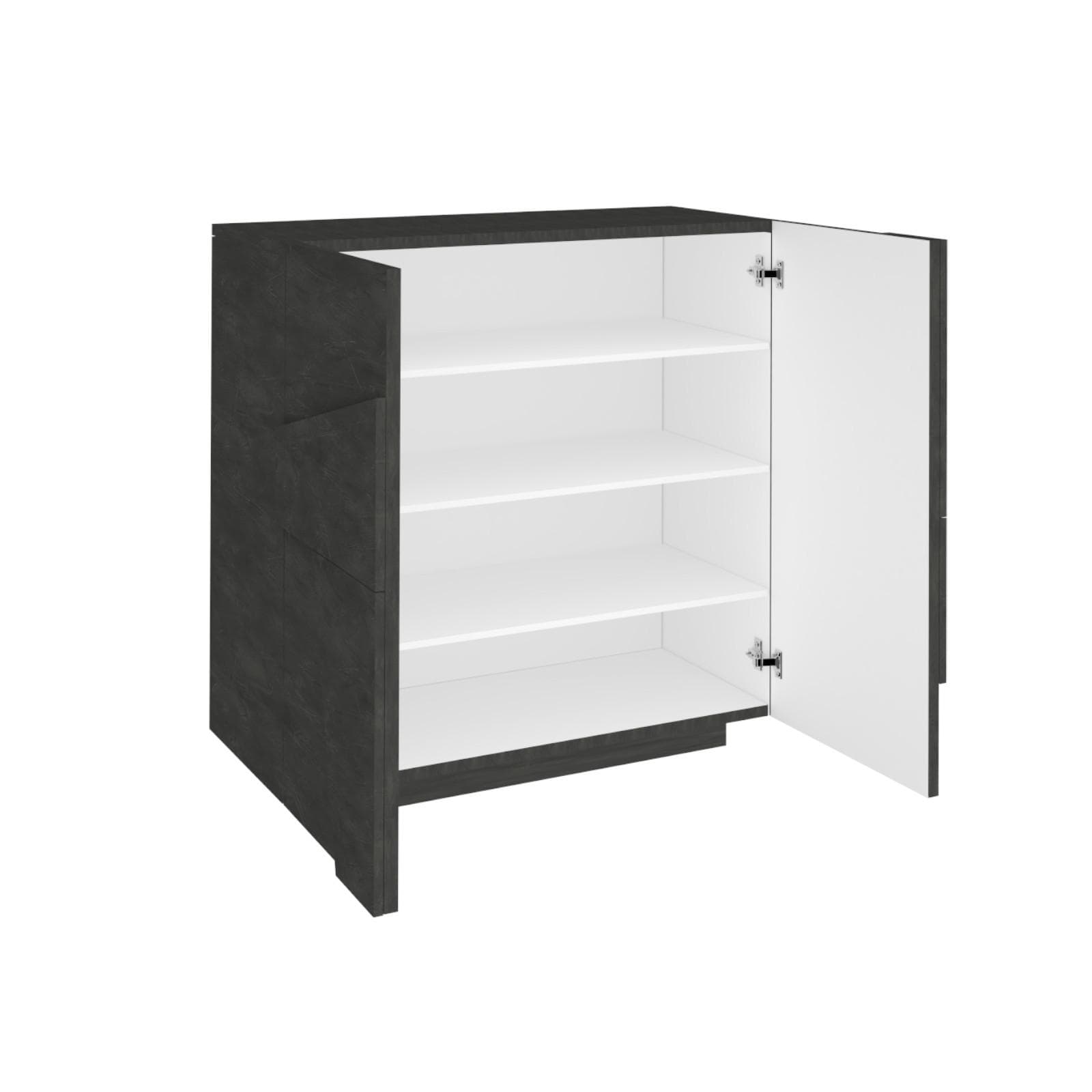 Scarpiera 81x86h cm con 2 ante in legno color ardesia - Sharps