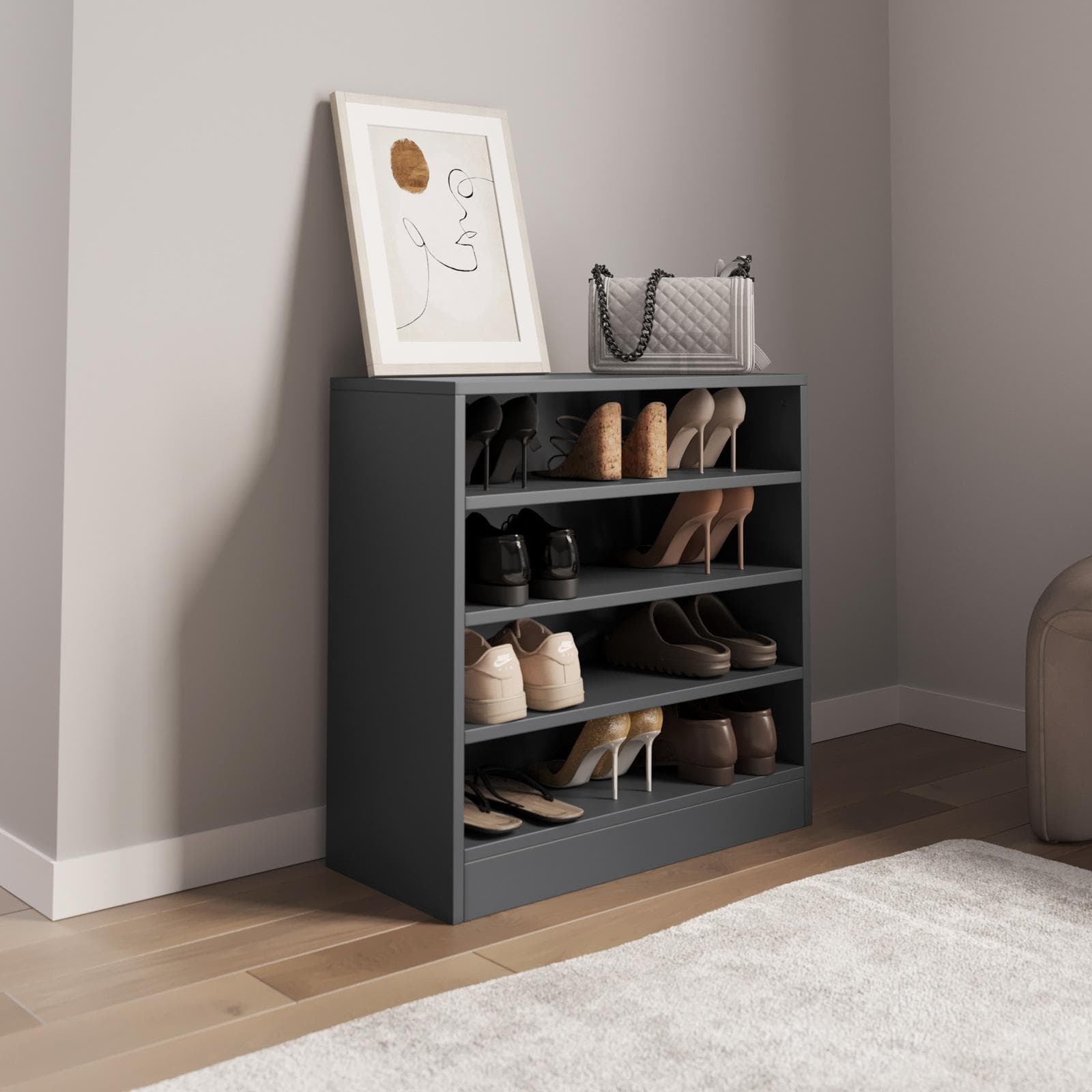 DIRKI SCARPIERA L 67,5 X H 68 X P 30 CM ANTRACITE