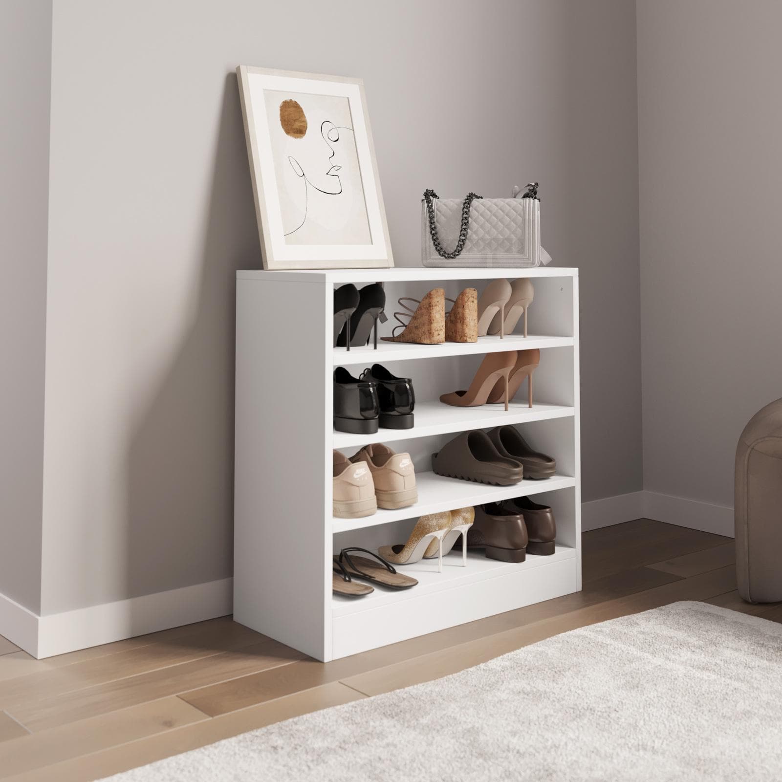 DIRKI SCARPIERA L 67,5 X H 68 X P 30 CM BIANCO