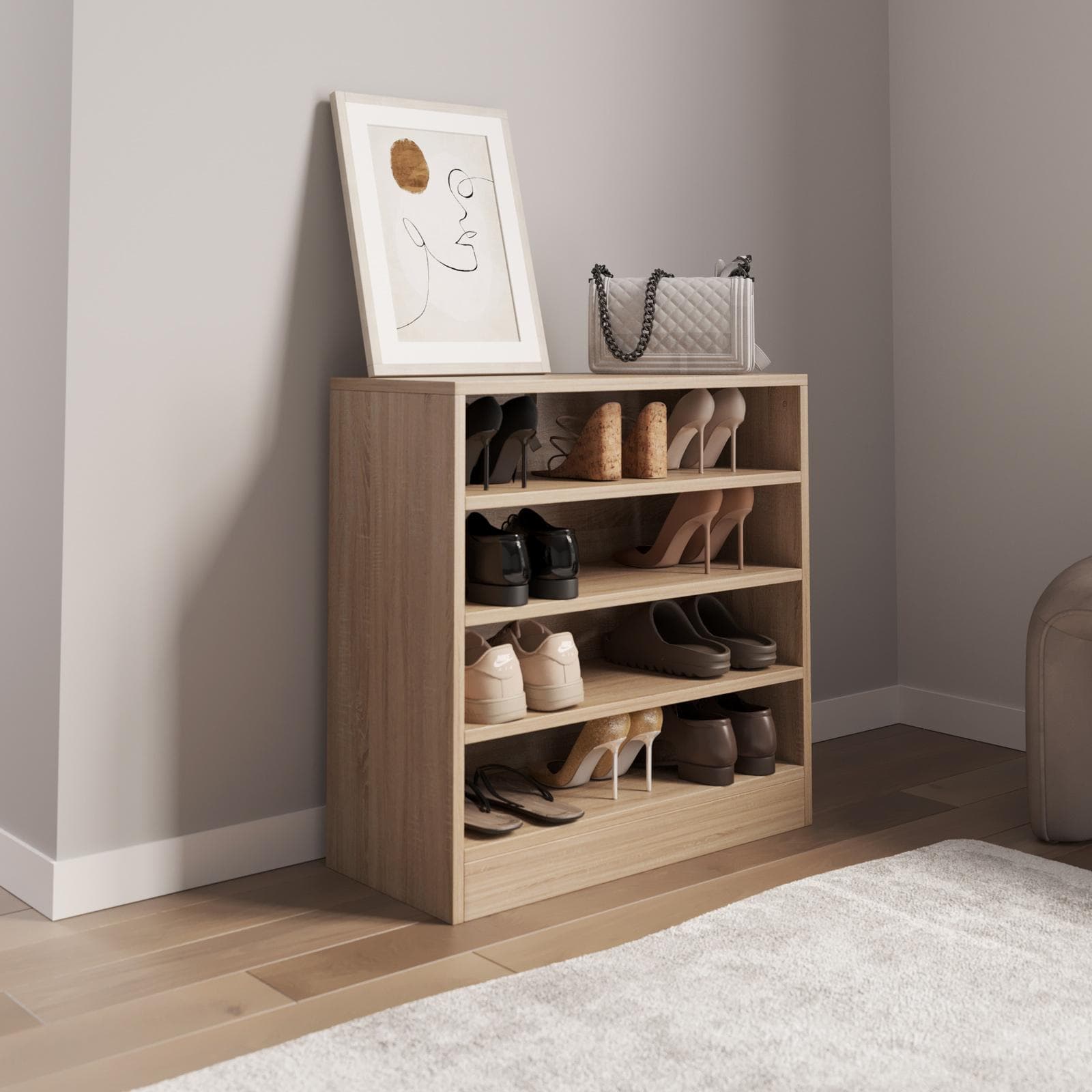 DIRKI SCARPIERA L 67,5 X H 68 X P 30 CM ROVERE