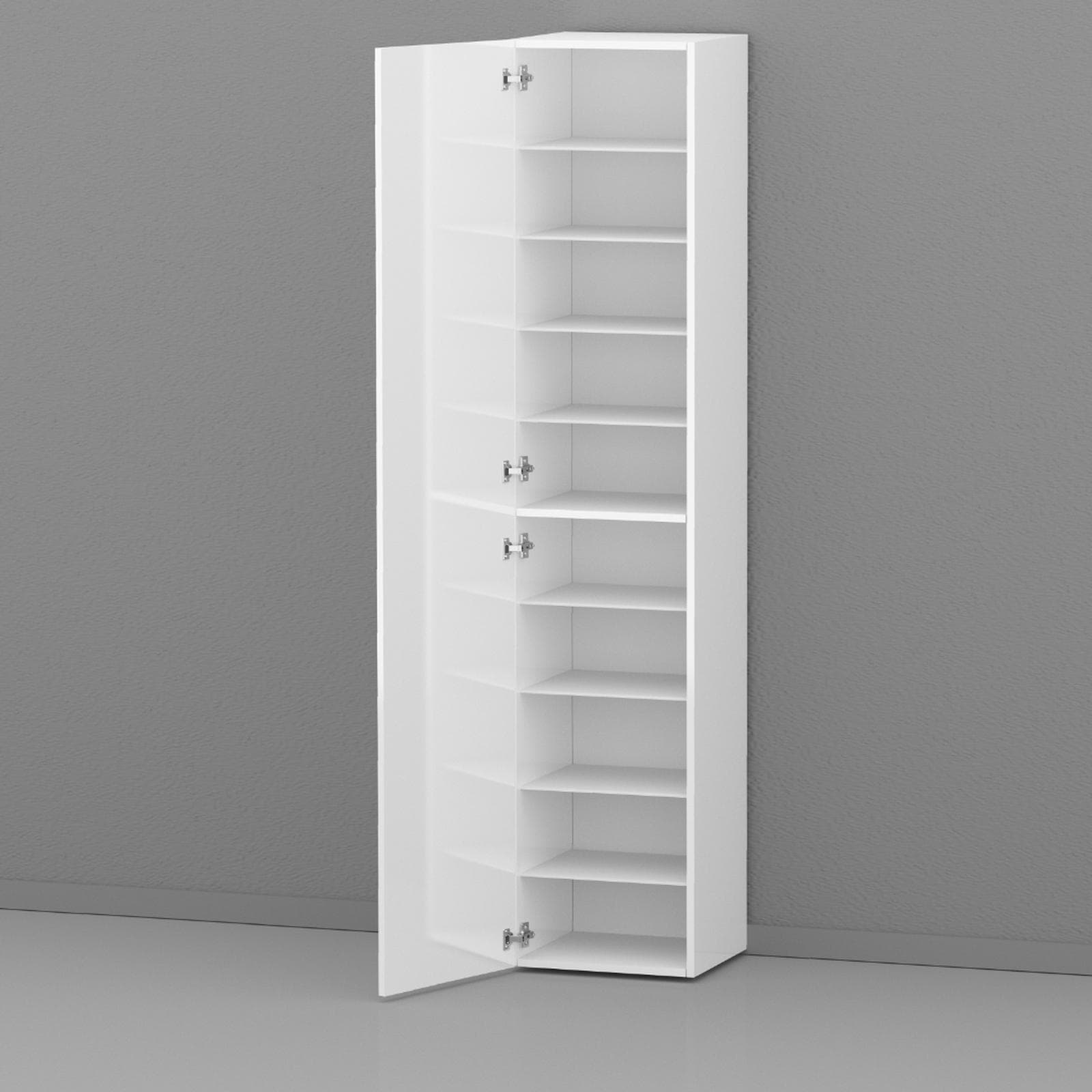 Scarpiera armadio 9 ripiani 45x190h bianco lucido - Eudora