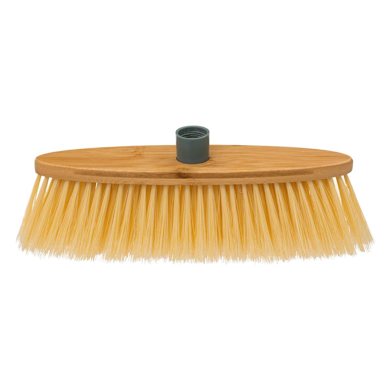 Scopa 120h cm in legno di bambù naturale e setole beige