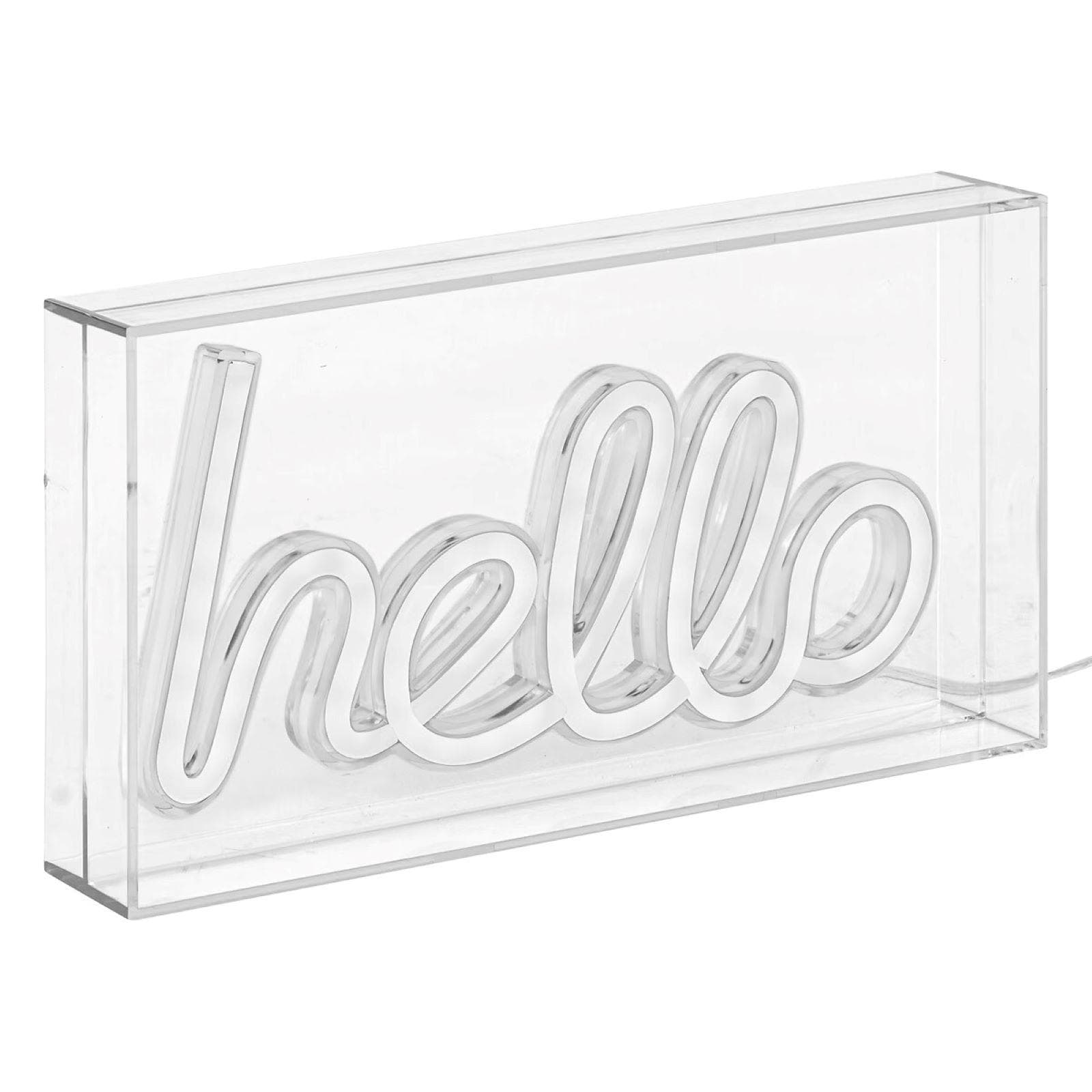 Scritta luminosa Hello 23x13h cm con led blu