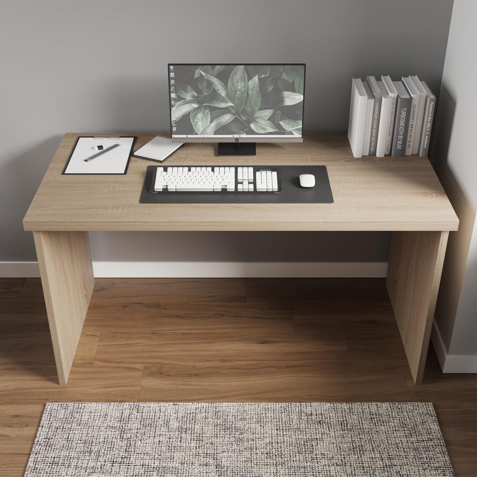 Scrivania 140x70 cm in legno rovere con spessore top 38 mm - Fritz