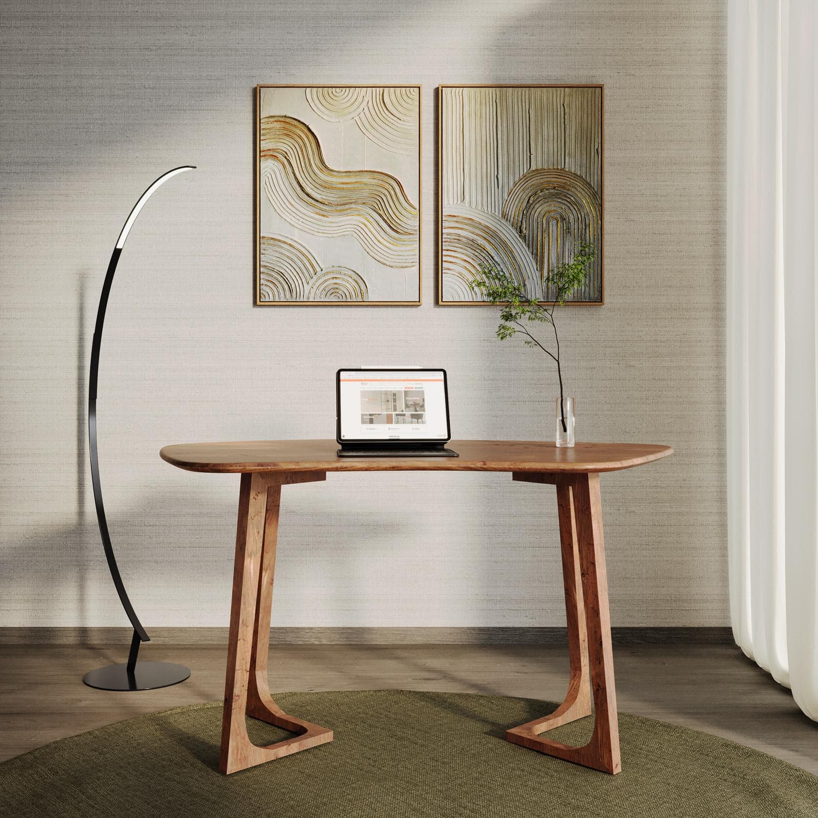 Scrivania 140x90 cm in legno di acacia naturale - Cassia