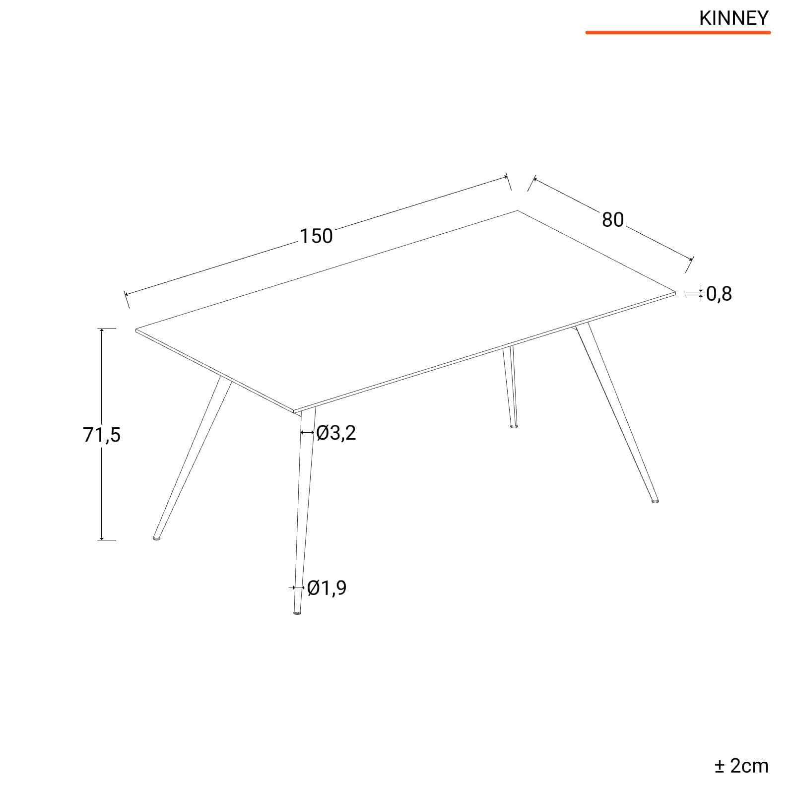 Scrivania 150x80 cm con top in vetro nero e gambe cromate - Kinney