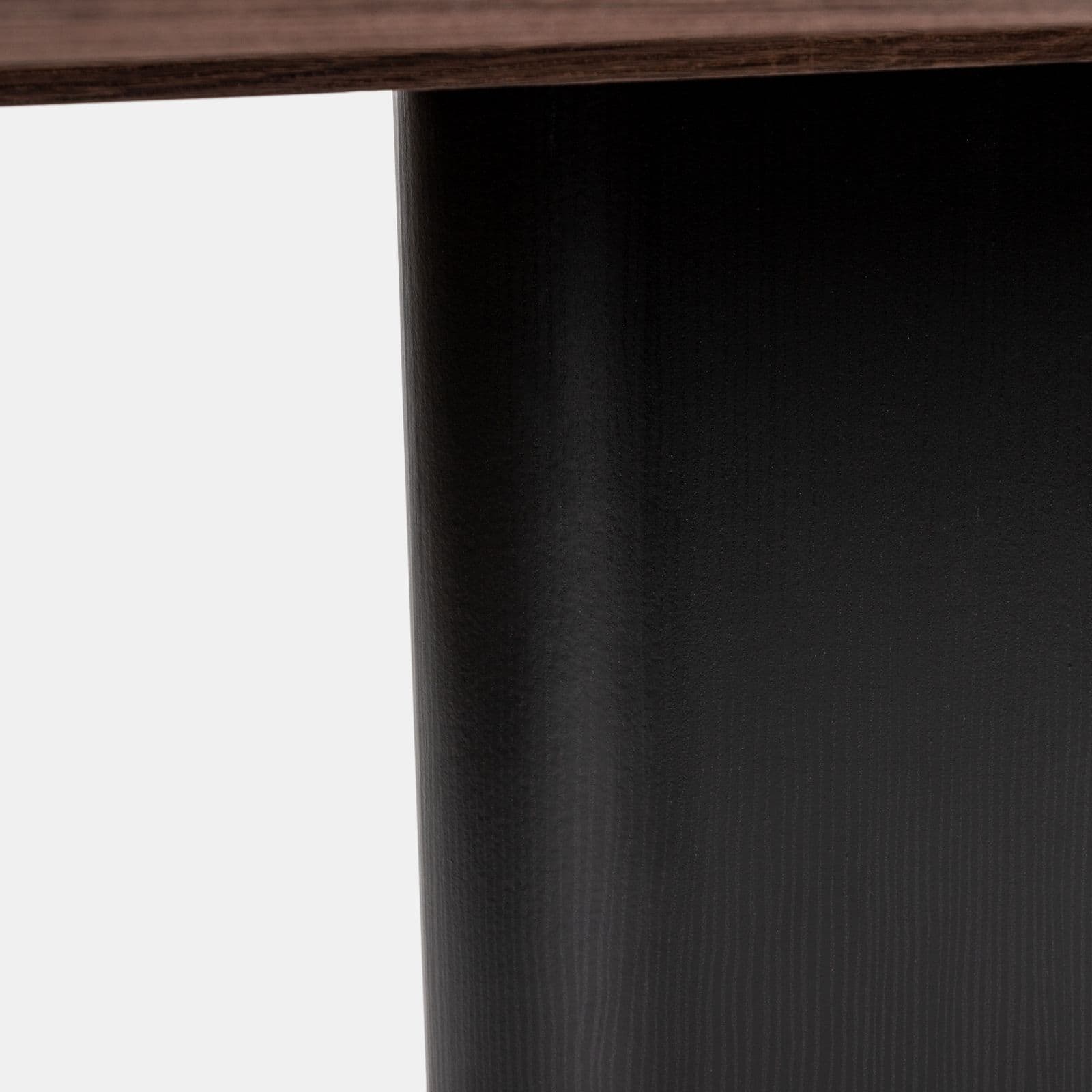 Scrivania ovale 180x90 cm top in legno con gamba centrale e base in metallo nero - Raynold
