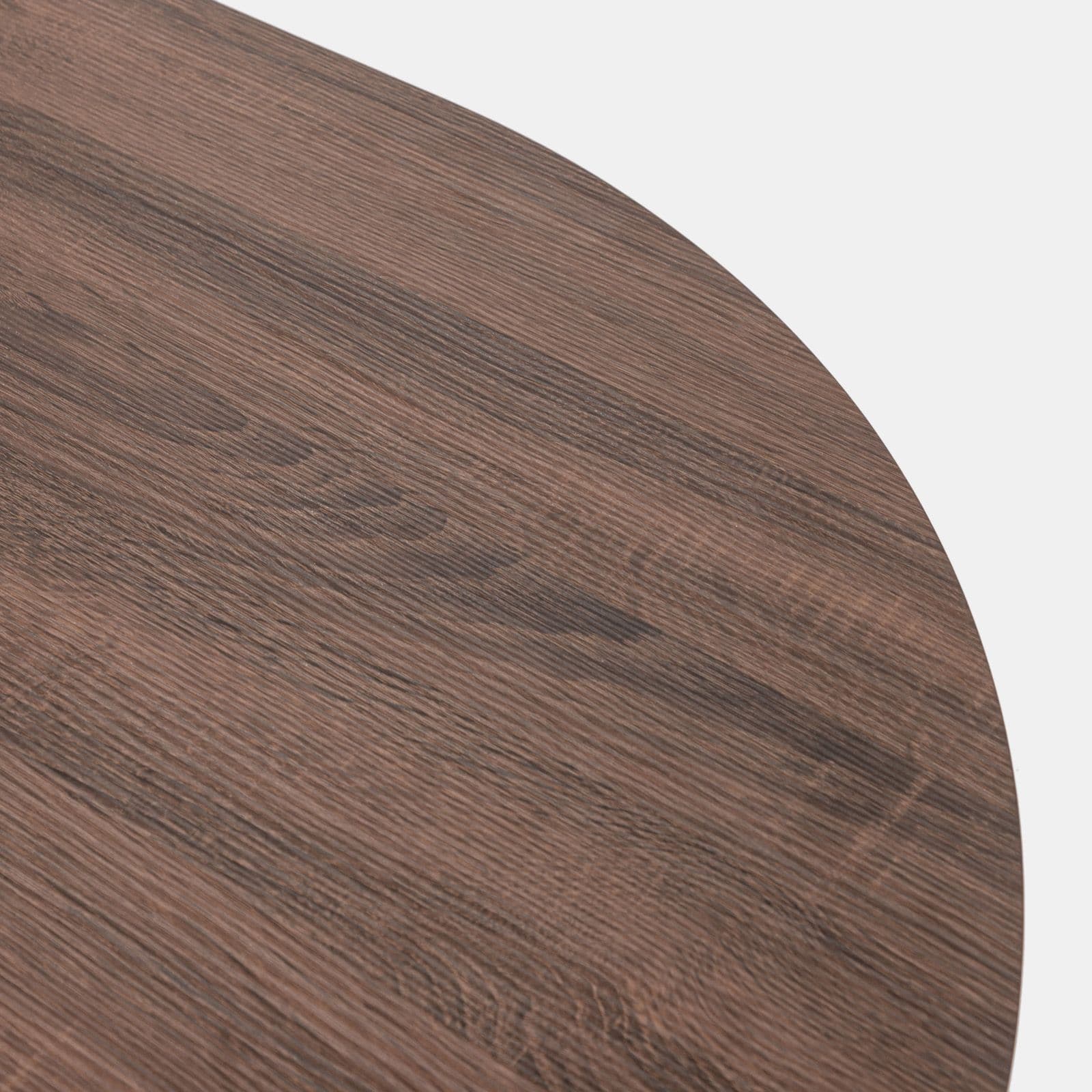 Scrivania ovale 180x90 cm top in legno con gamba centrale e base in metallo nero - Raynold
