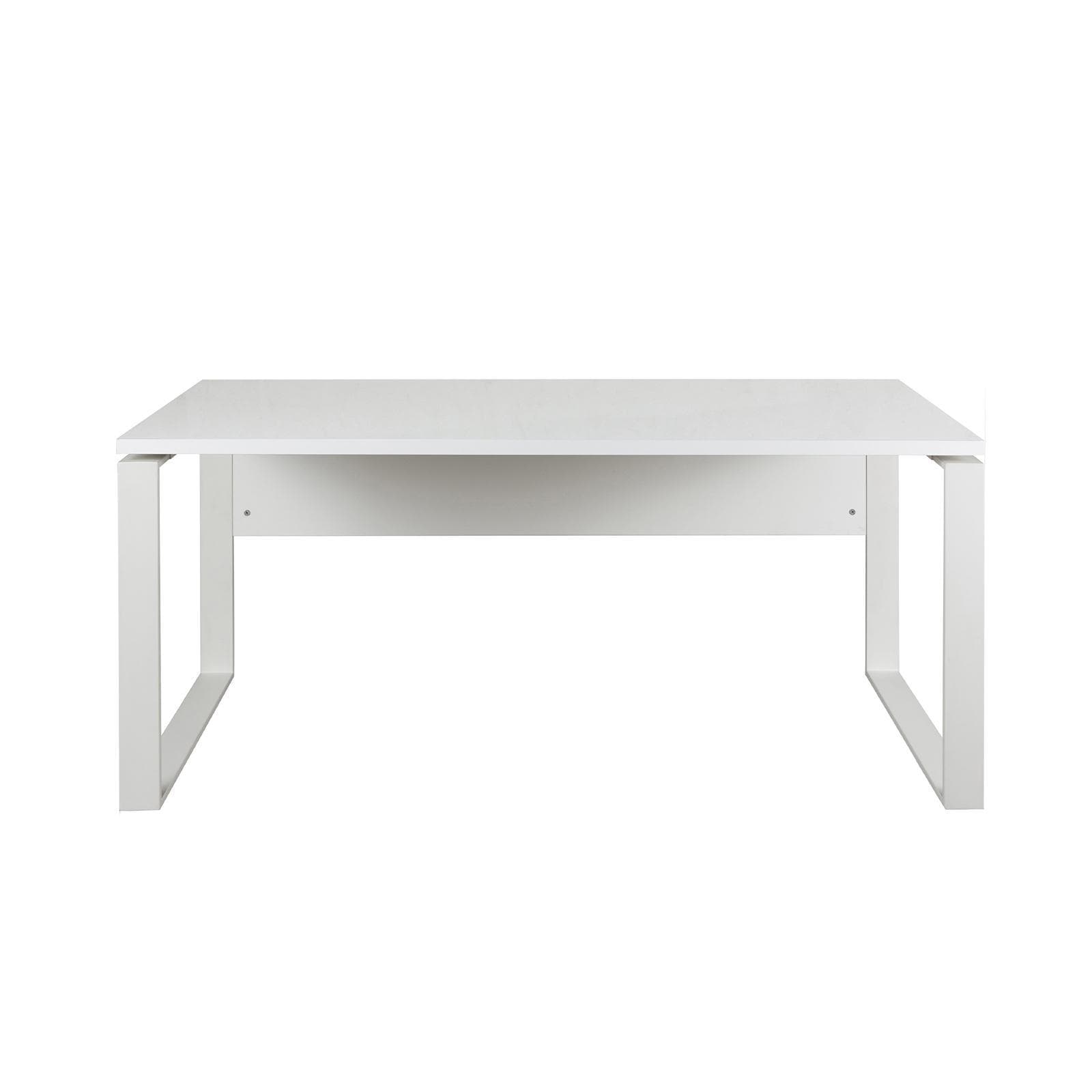 Scrivania angolare 170x170 cm top bianco lucido da 30 mm e gambe in metallo - Homely office