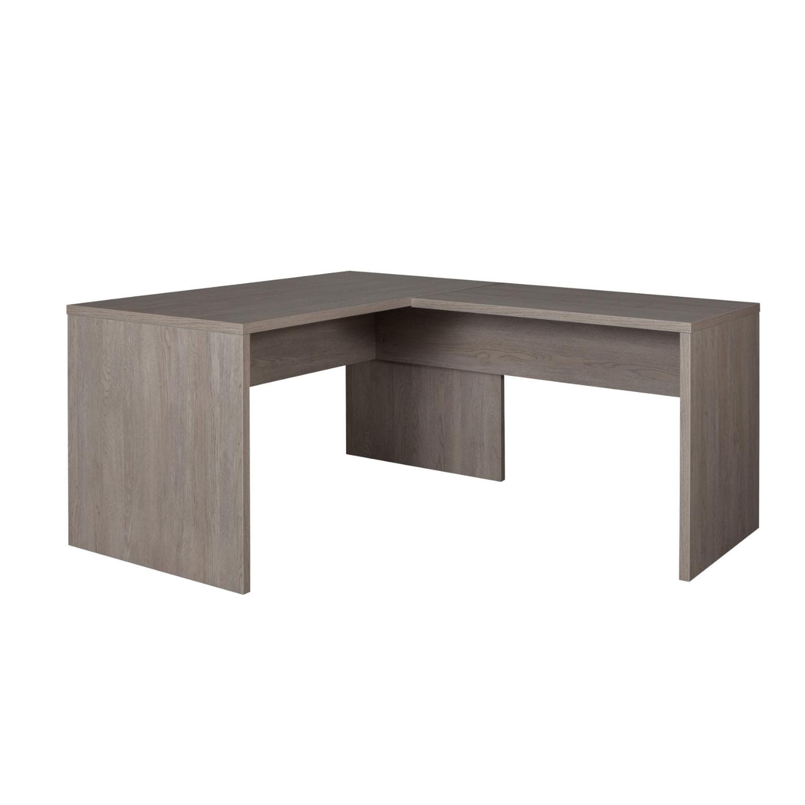 Scrivania angolare 138x160 cm in legno rovere tartufo con spessore top da 30 mm - Homely office