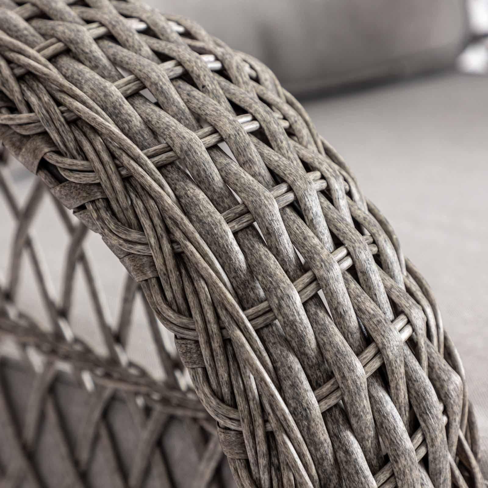 Sedia a dondolo in polyrattan grigio con cuscino grigio - Irmas
