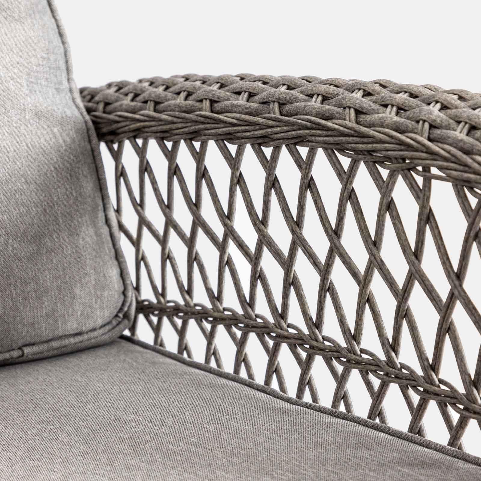 Sedia a dondolo in polyrattan grigio con cuscino grigio - Irmas