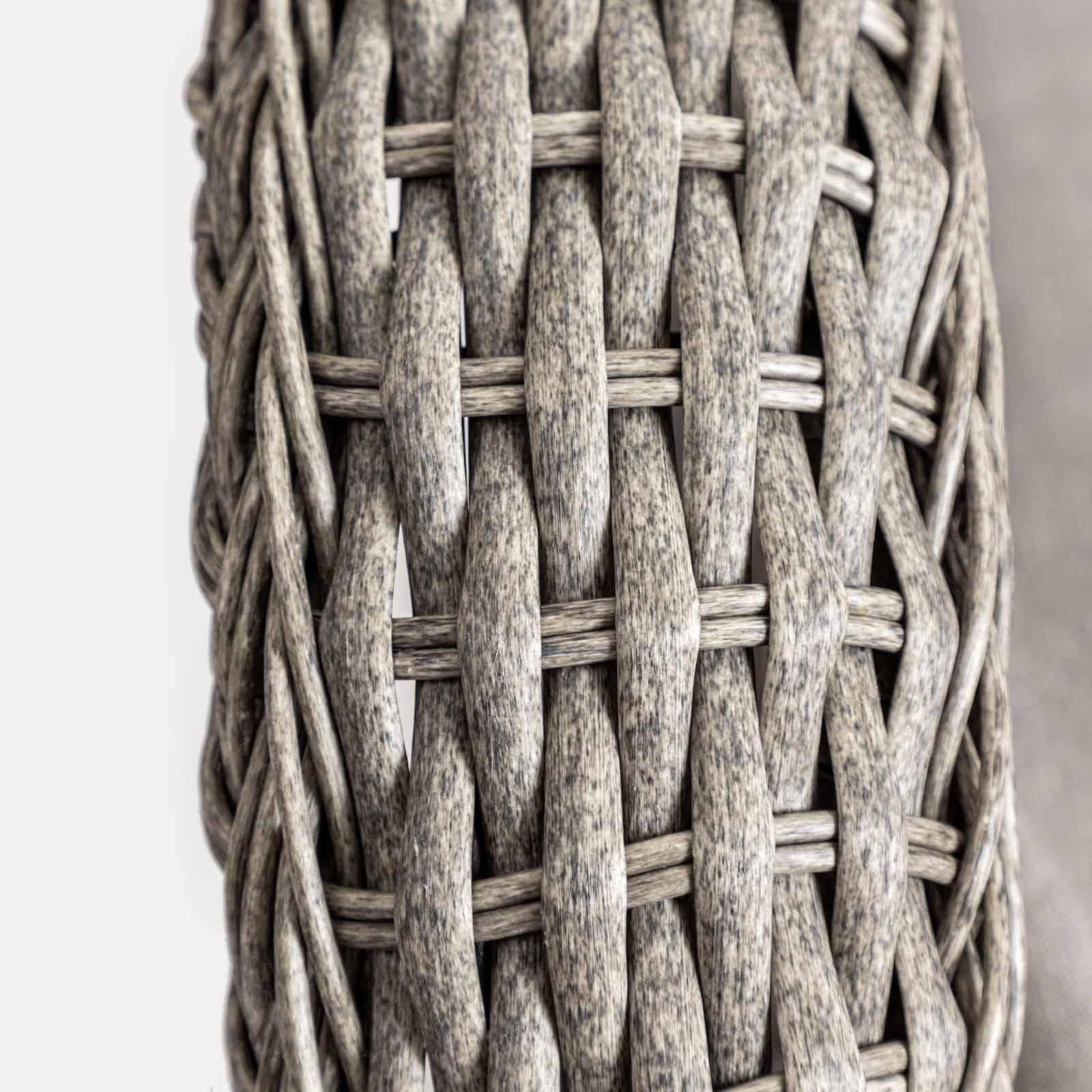 Sedia a dondolo in polyrattan grigio con cuscino grigio - Irmas