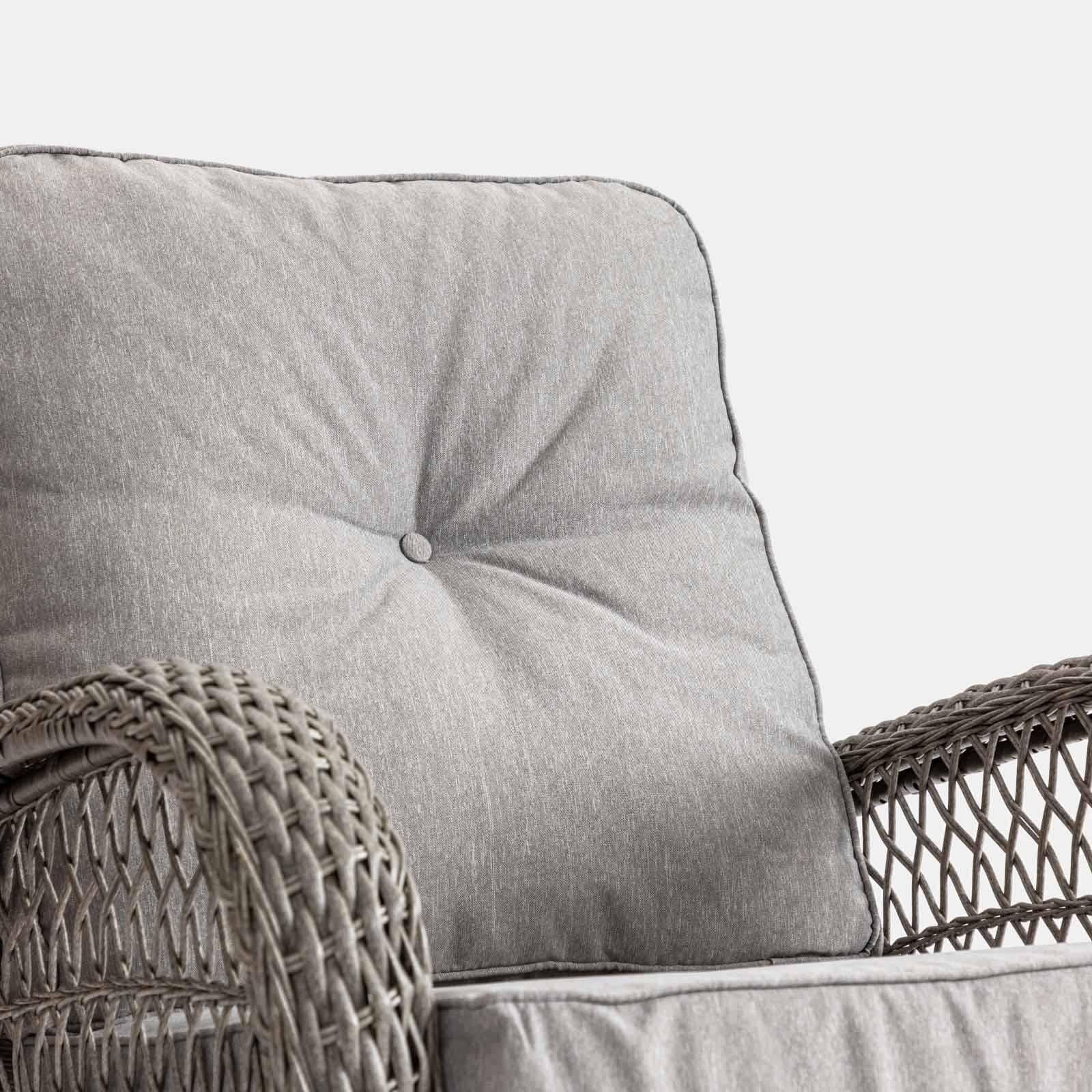 Sedia a dondolo in polyrattan grigio con cuscino grigio - Irmas
