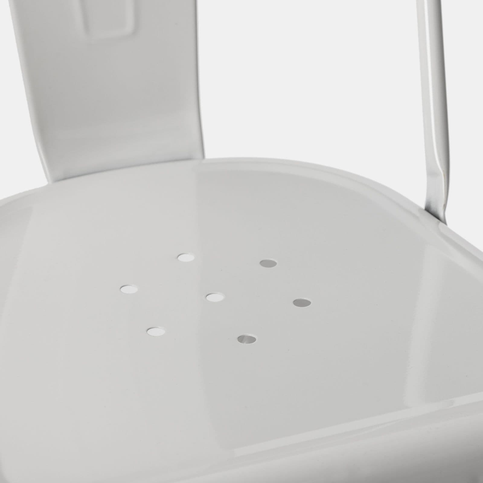 Sedia impilabile stile industrial in metallo bianco - Farley