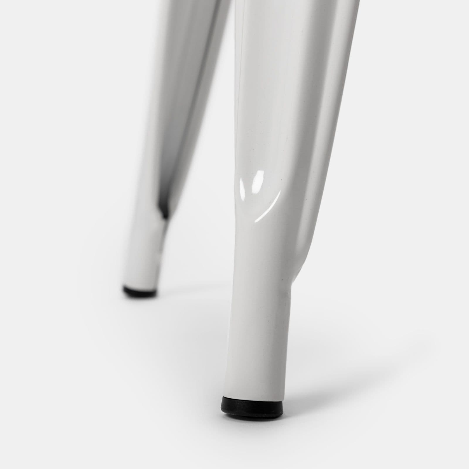 Sedia impilabile stile industrial in metallo bianco - Farley