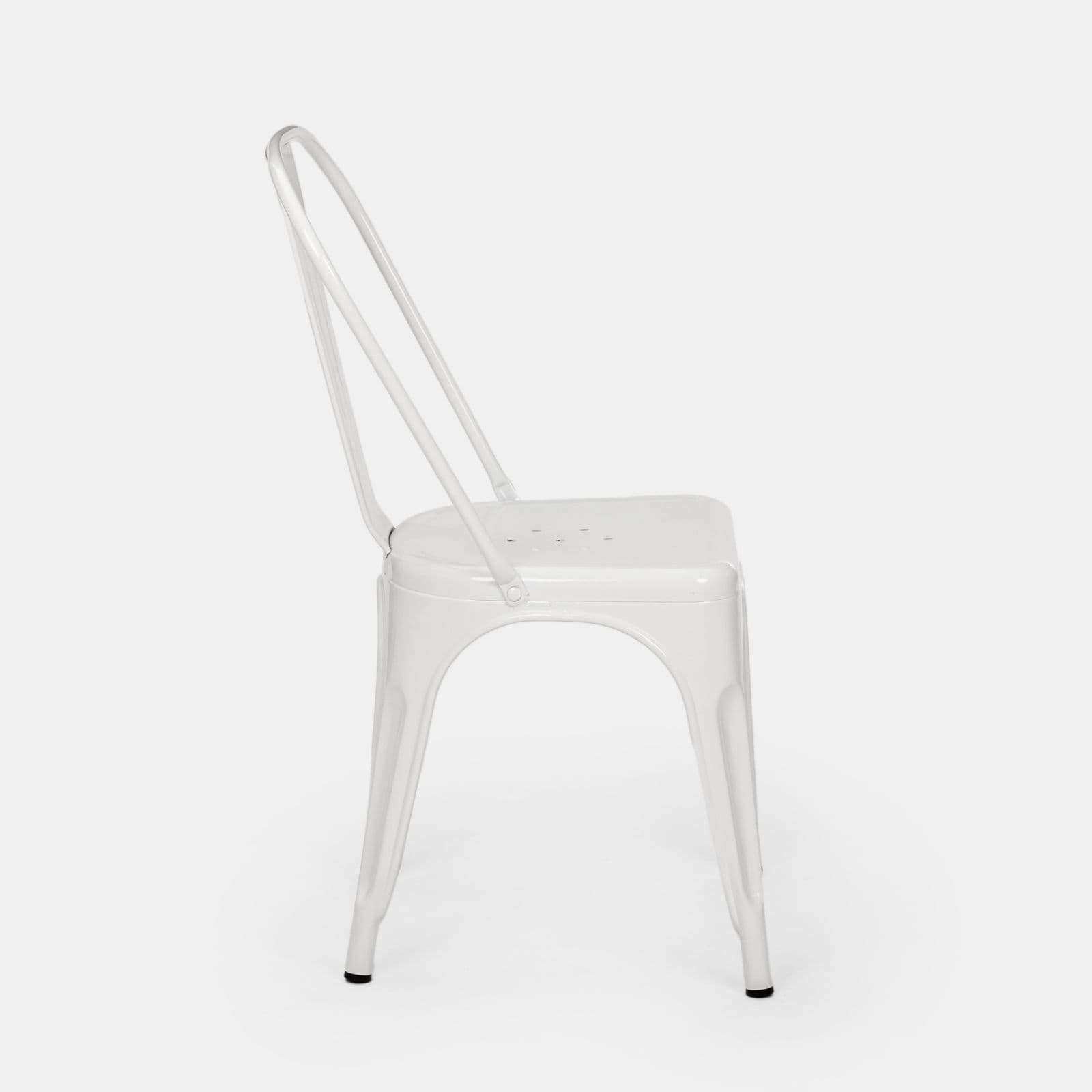 Sedia impilabile stile industrial in metallo bianco - Farley