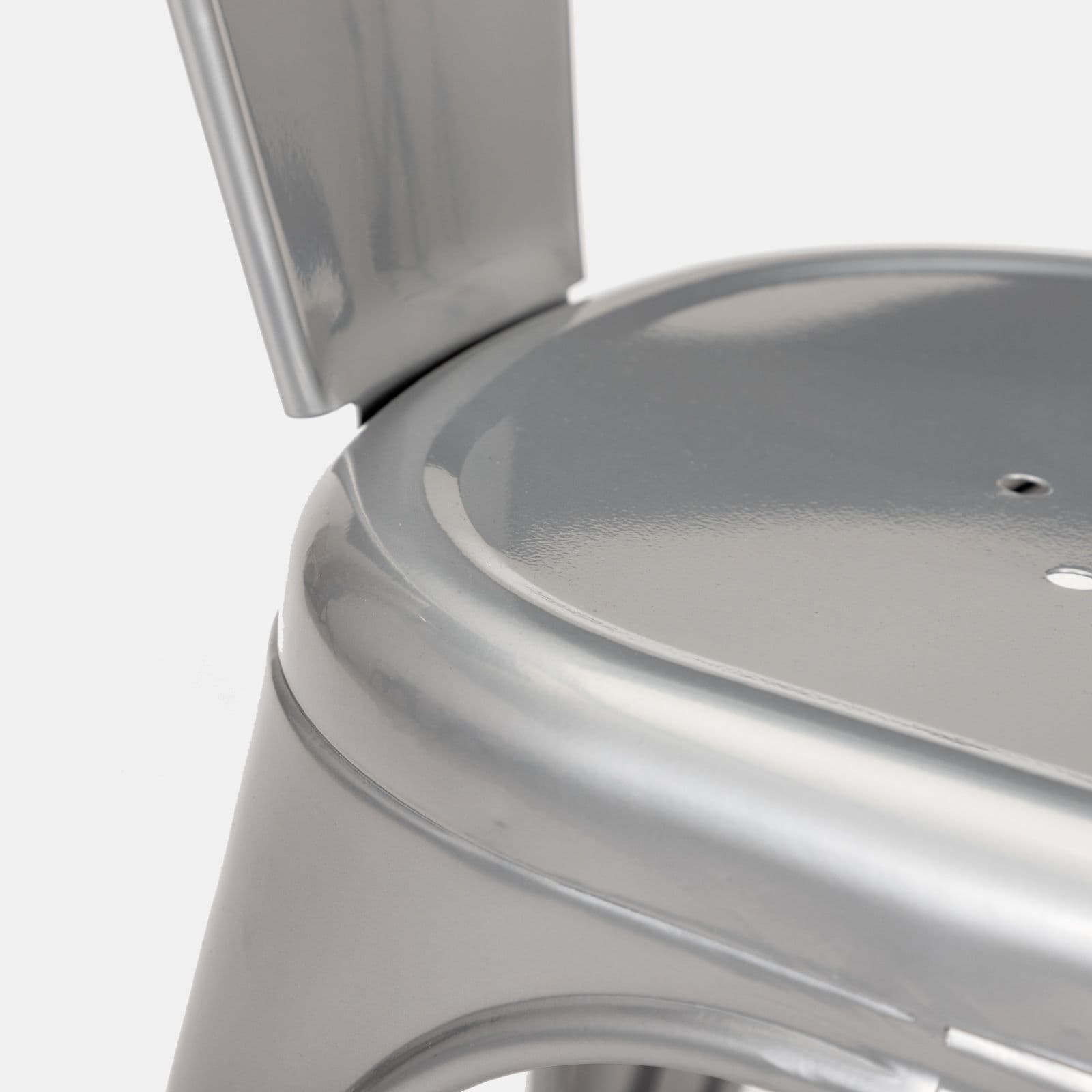 Sedia con braccioli impilabile stile industrial in metallo grigio - Farley